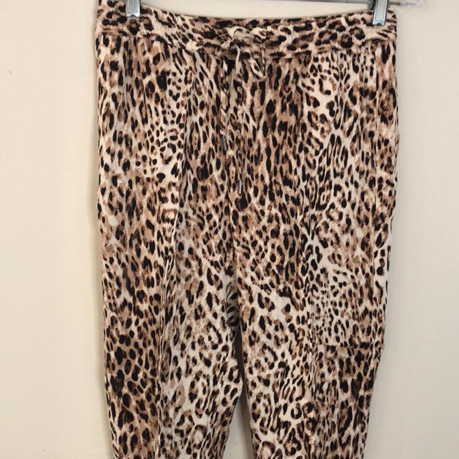 Banana Republic Banana Republic leopard print pants black & tan SZ XS Size 26" / US 2 / IT 38 - 2 Thumbnail