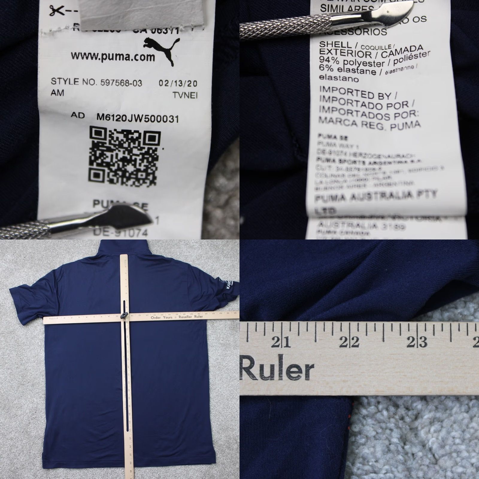 Puma Puma Polo Shirt Mens Medium Blue/Orange Golf Dry Cell Poly Stretch Short Sleeve Shirt Size US M / EU 48-50 / 2 - 8 Thumbnail