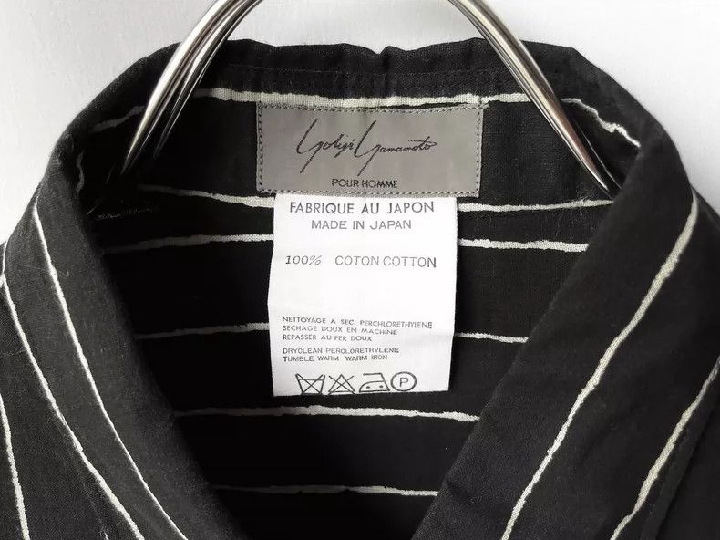Yohji Yamamoto Yohji Yamamoto size os 1980s Maru Text Outline Stripe Shirt Size US M / EU 48-50 / 2 - 8 Thumbnail
