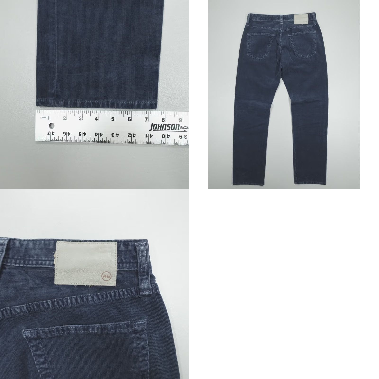 Vintage AG Adriano Goldschmied Jeans The Graduate Tailored Leg Men’s 31x30 Corduroy Blue Size US 31 - 8 Thumbnail