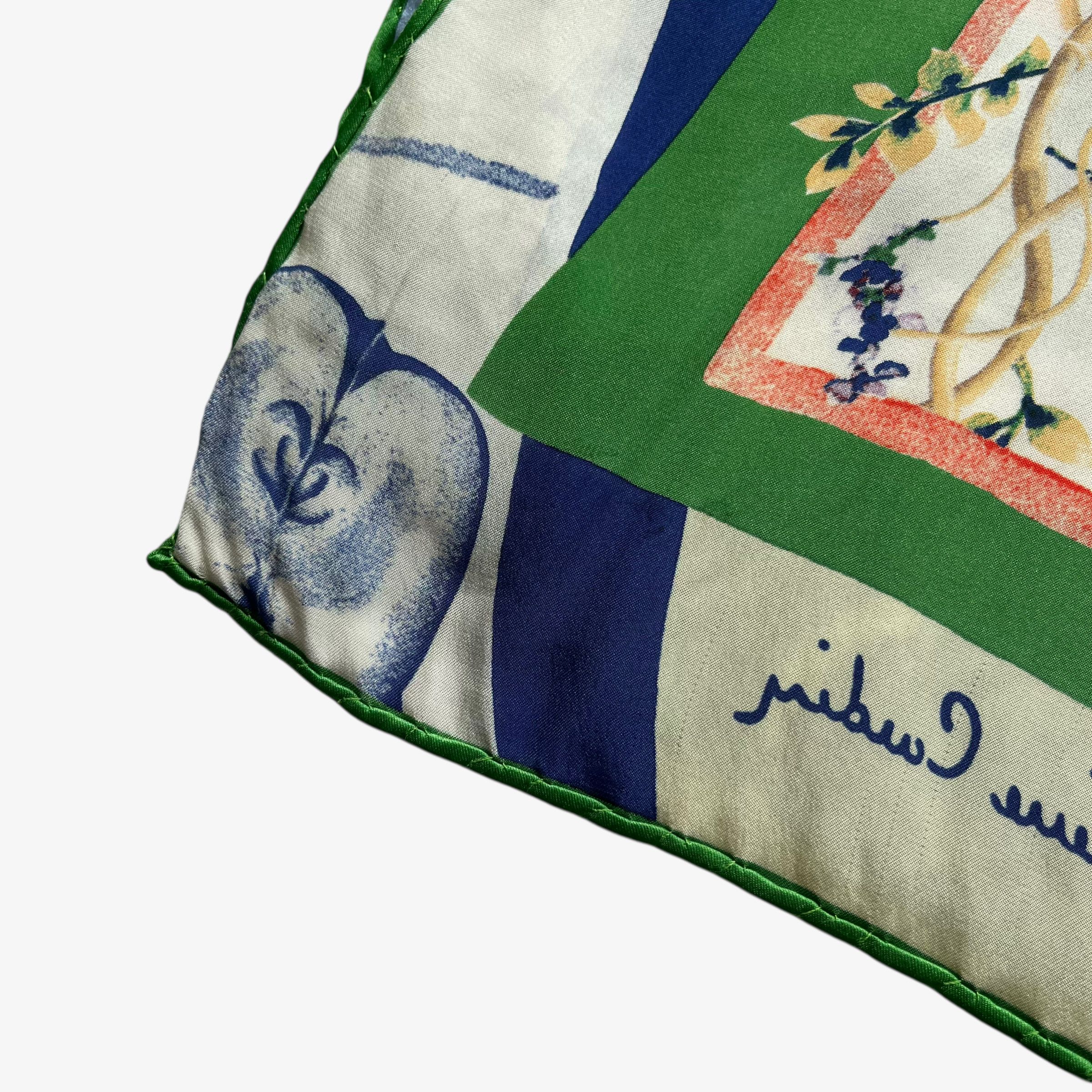 Vintage 90s Pierre Cardin Floral & Fruit Print Silk Scarf