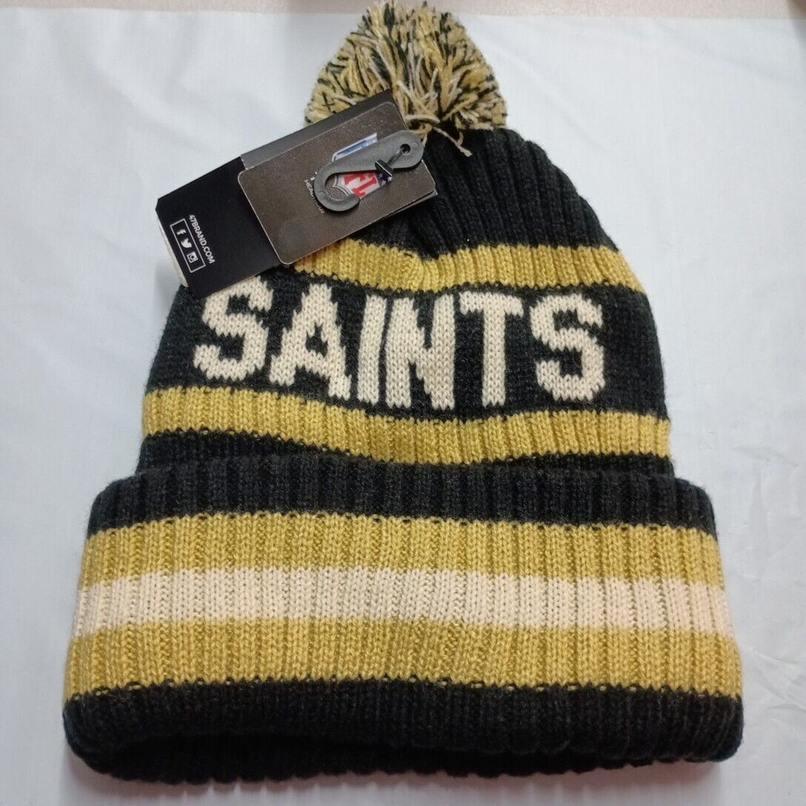 47 Brand New Orleans Saints ‘47 Cuffed Knit Beanie Hat Toboggan Pom Size ONE SIZE - 3 Thumbnail
