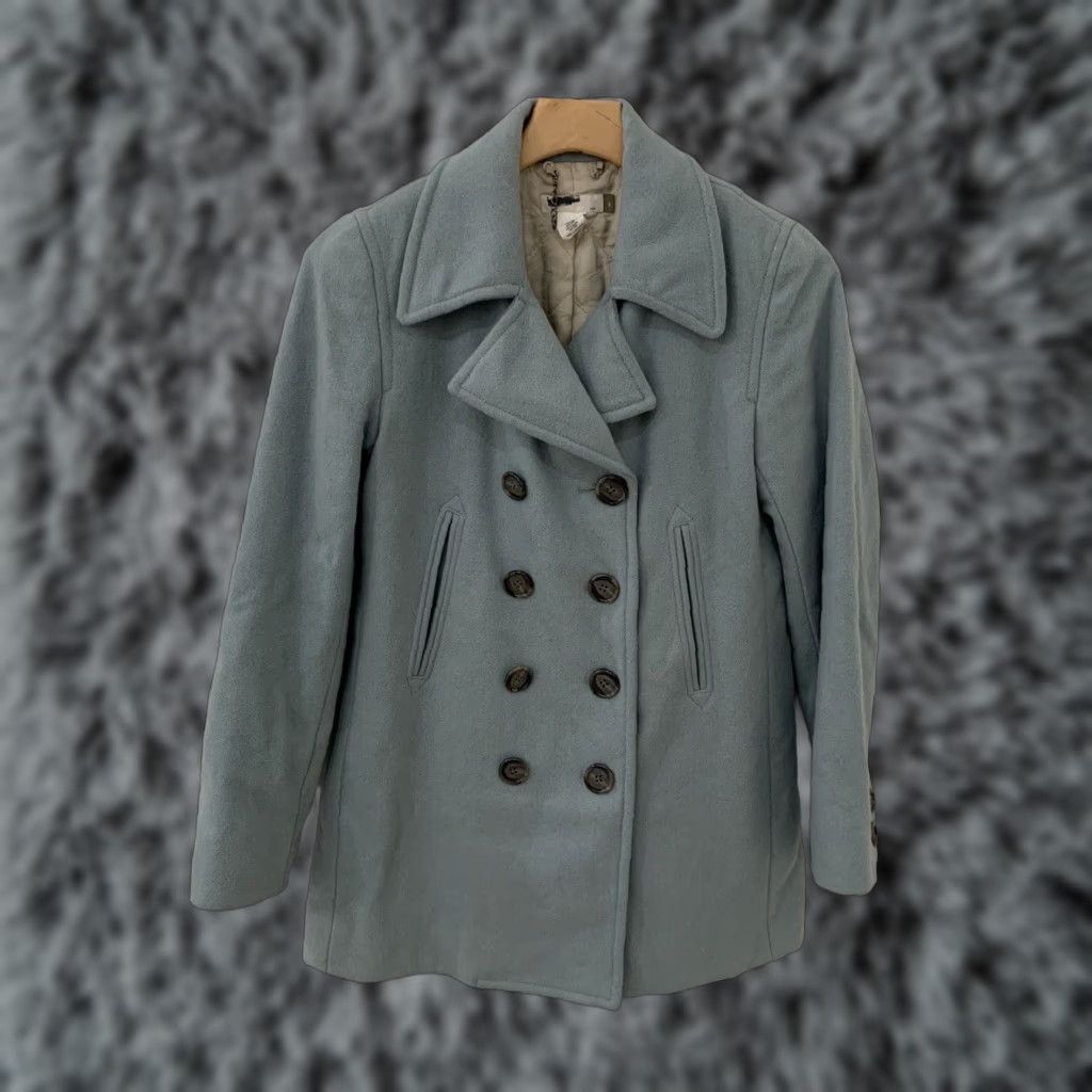 J.Crew VINTAGE J.CREW Wool Blend Peacoat Women's Size S Dusty Blue Double Breasted GUC Size S / US 4 / IT 40 - 1 Thumbnail
