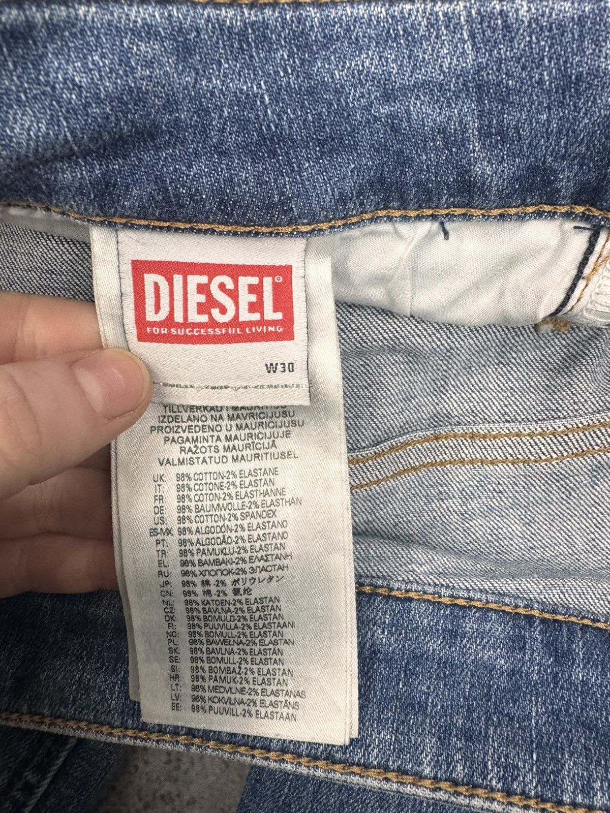 Diesel Diesel Men Cotton Elastane Jeans Denim Pants Blue Size30 Size US 30 / EU 46 - 4 Thumbnail