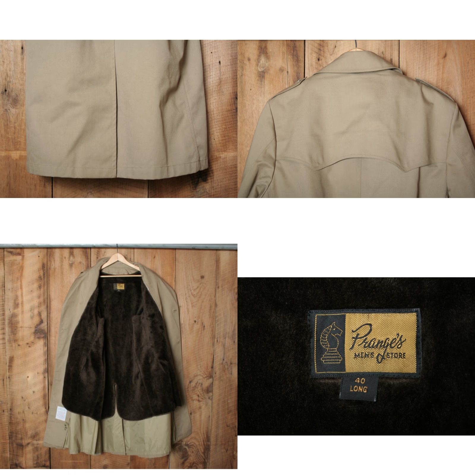 Vintage VINTAGE Prange's Beige Belted Trench Coat Overcoat Mens Sz. 40L Long Double Breasted Fur Liner Size US XXS / EU 40 - 8 Thumbnail