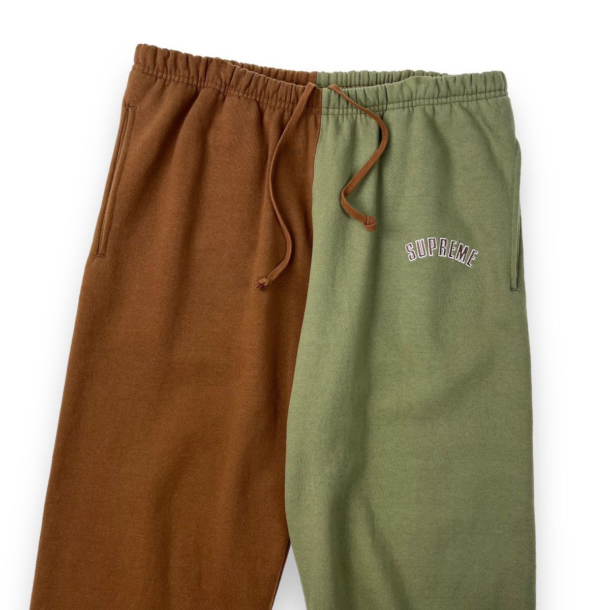 image of Supreme Arc Logo Split Sweatpants in Green, Men's (Size 32)