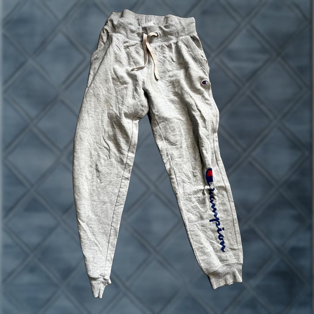 Champion Champion Sweatpants Mens S Gray Athleticwear Active Drawstring Pockets Regular Fit Cotton Blended Fabric Easy Care Elastic Waist Sports Pants Men Size US 29 - 1 Thumbnail