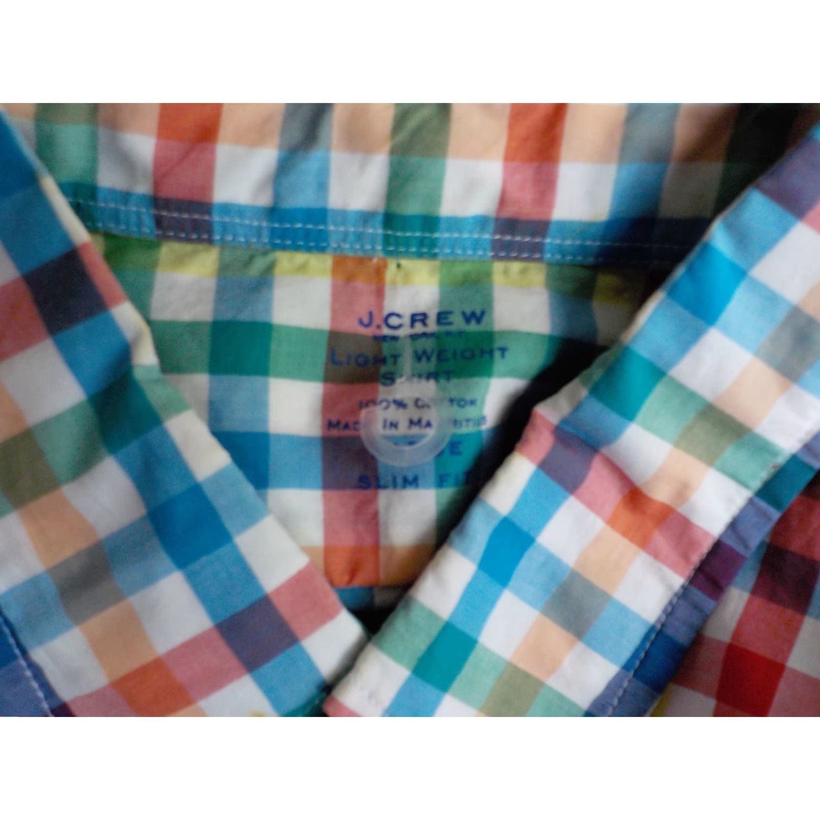 J.Crew J.CREW Lightweight Shirt Multicolor Checkered Button-Down LS Shirt Large Mens Cotton Slim Long Sleeve Size US L / EU 52-54 / 3 - 4 Thumbnail