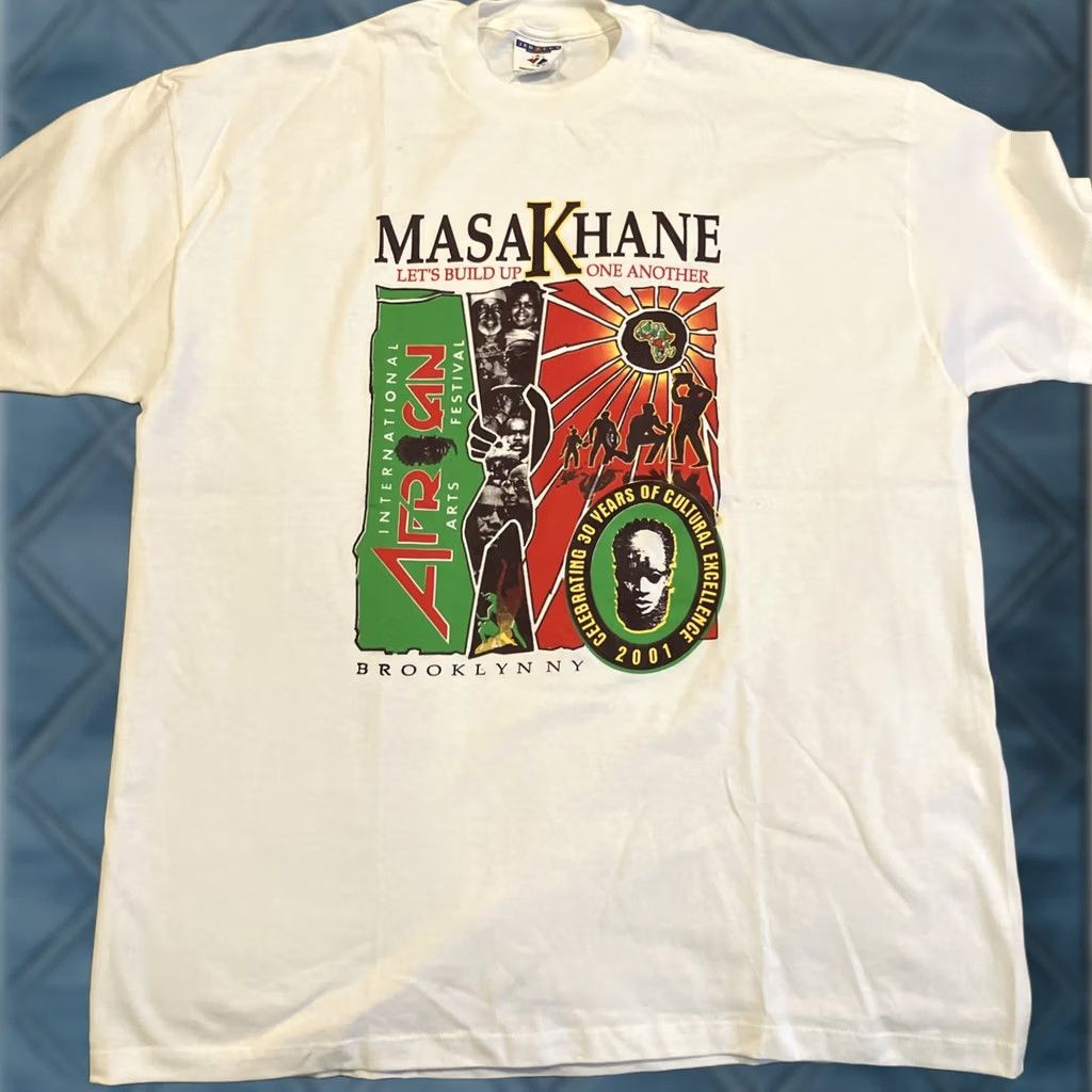 Jerzees VINTAGE NWOT RARE 2001 African Arts Festival Brooklyn NY T Shirt XL White Men Short Sleeve Jazz Art Shirt XL Mens Size US XL / EU 56 / 4 - 1 Thumbnail