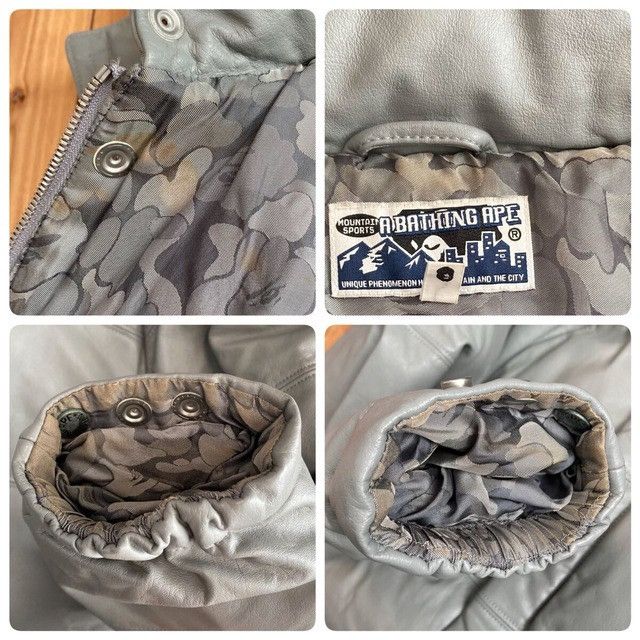 Bape BAPE Cowhide Leather Hoodie Down Jacket a bathing ape NIGO Size US M / EU 48-50 / 2 - 8 Thumbnail