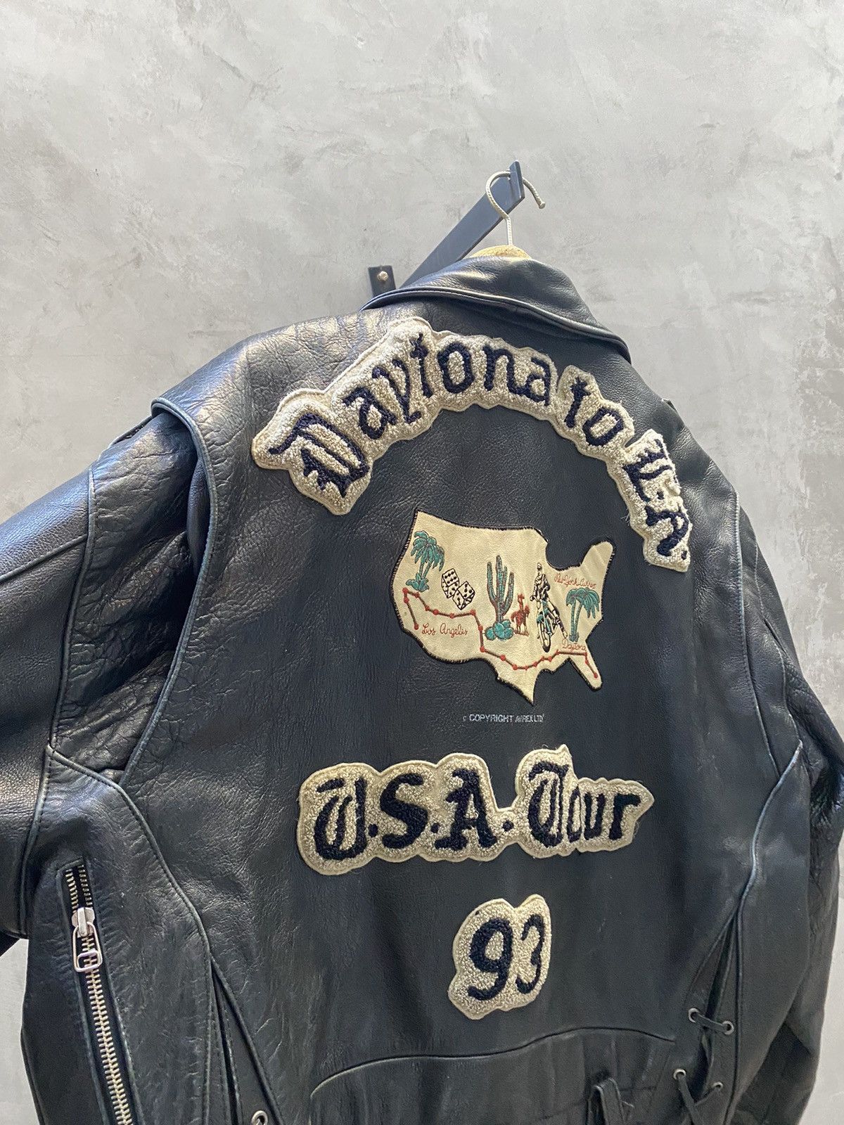 Avirex Avirex leather biker jacket Daytona to La | Grailed