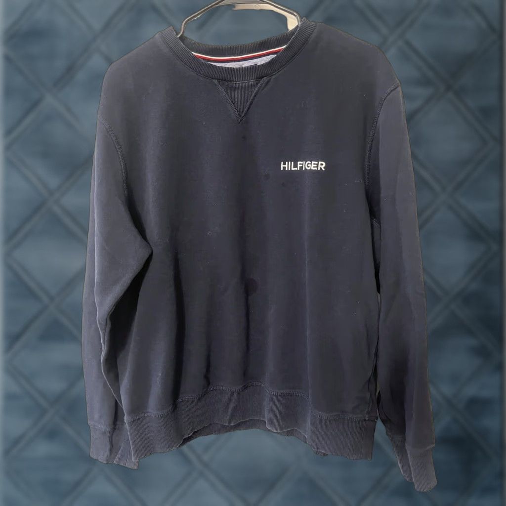Tommy Hilfiger Tommy Hilfiger Crew Neck Knit Sweater Pullover Blue Mens Large Long Sleeve 100% Cotton Size US L / EU 52-54 / 3 - 1 Thumbnail