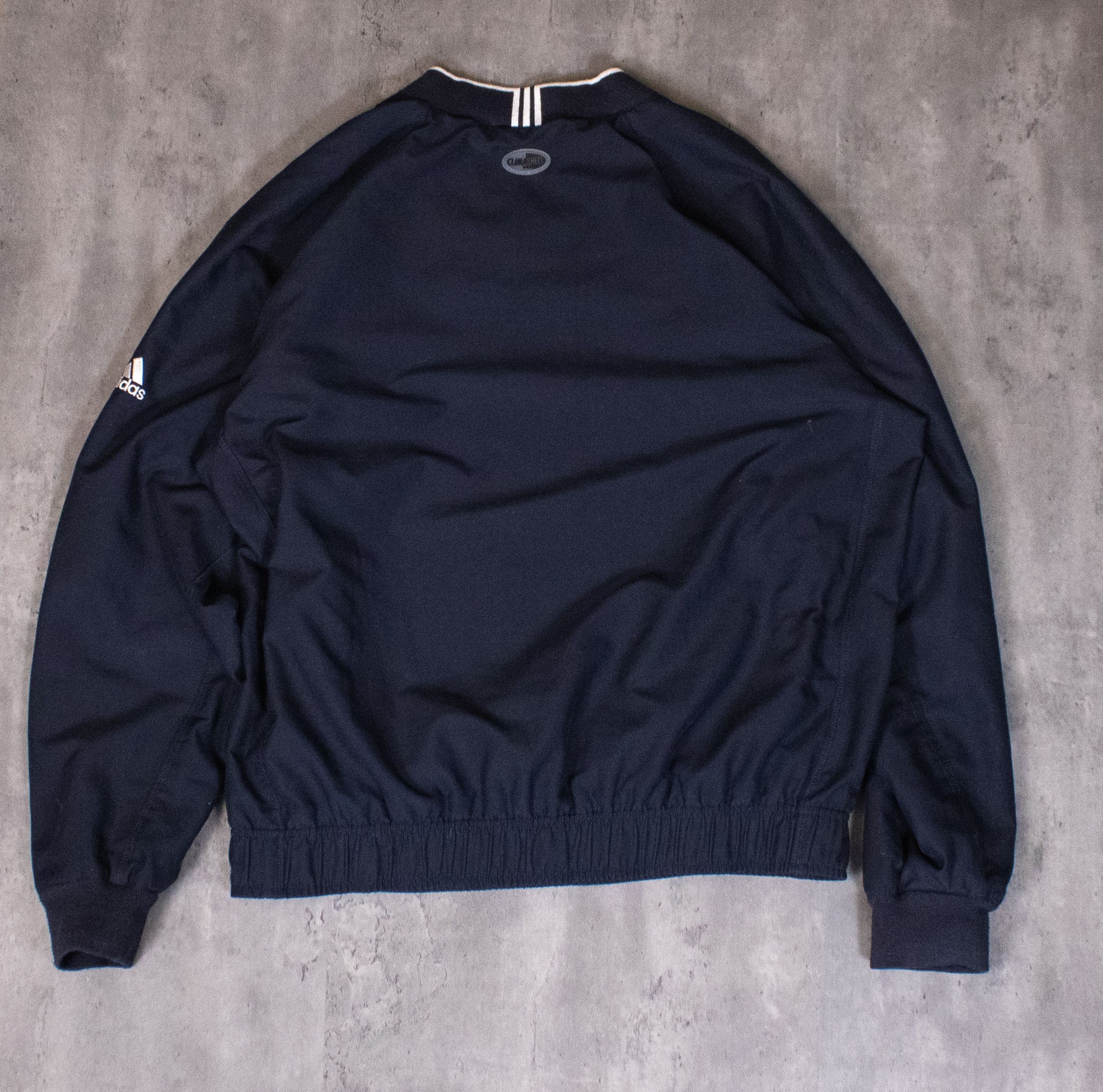 Adidas × Vintage Y2K 2003 Adidas 3 Stripe Navy Windbreaker Crewneck Sweater Size US L / EU 52-54 / 3 - 4 Thumbnail