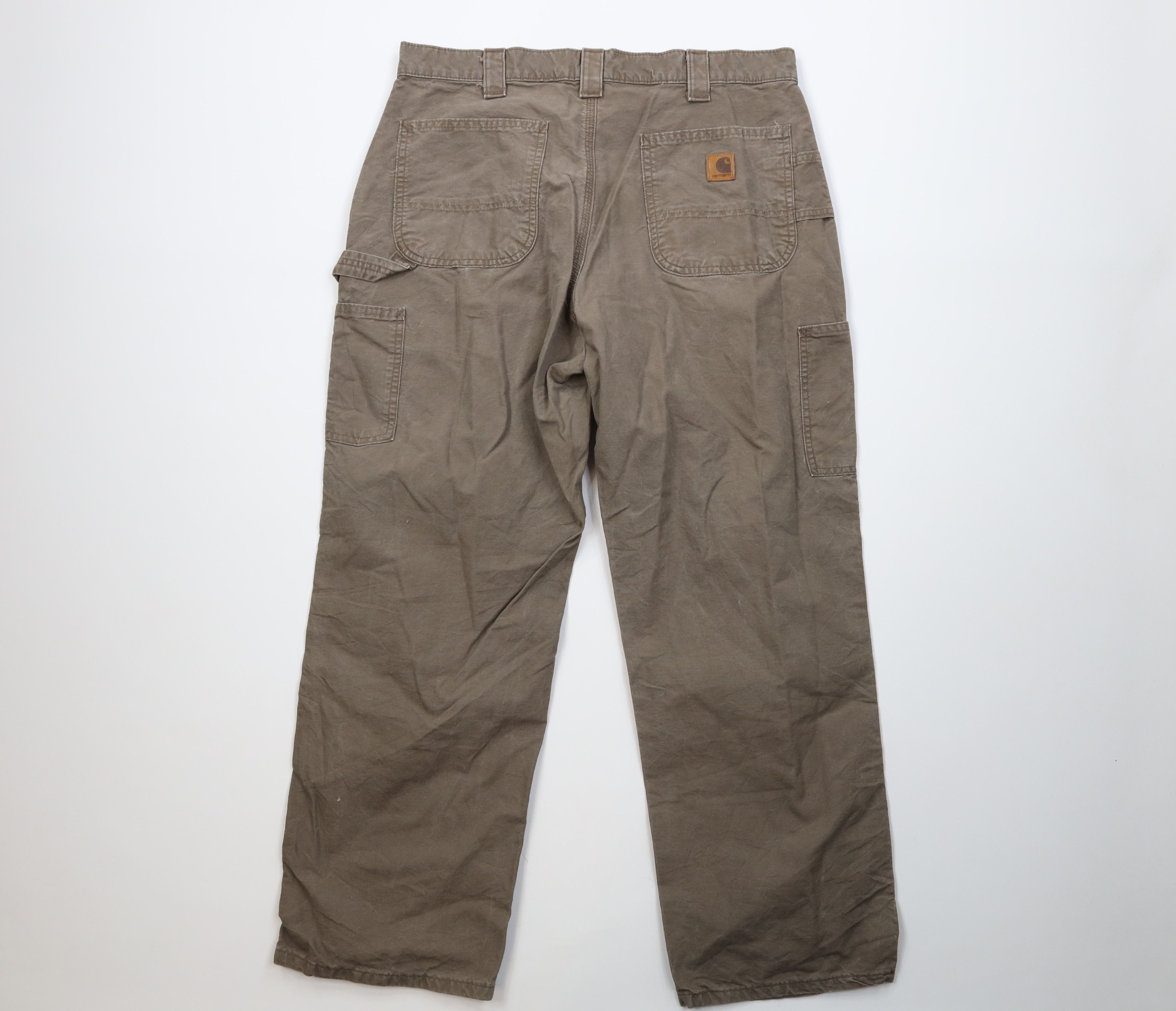 Carhartt Vintage Y2K Carhartt Wide Leg Dungaree Pants Light Brown Size US 36 / EU 52 - 11 Thumbnail