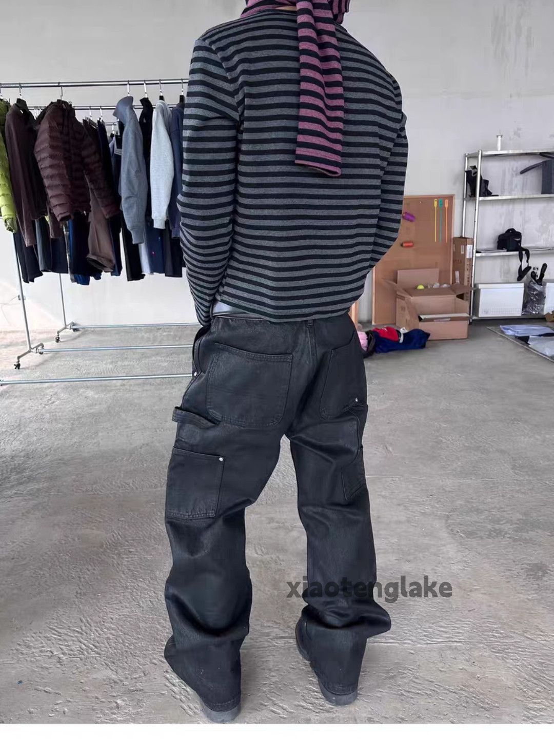 Japanese Brand xtl asaprocky travisscott style loose wax opium jeans Size US 33 - 6 Thumbnail