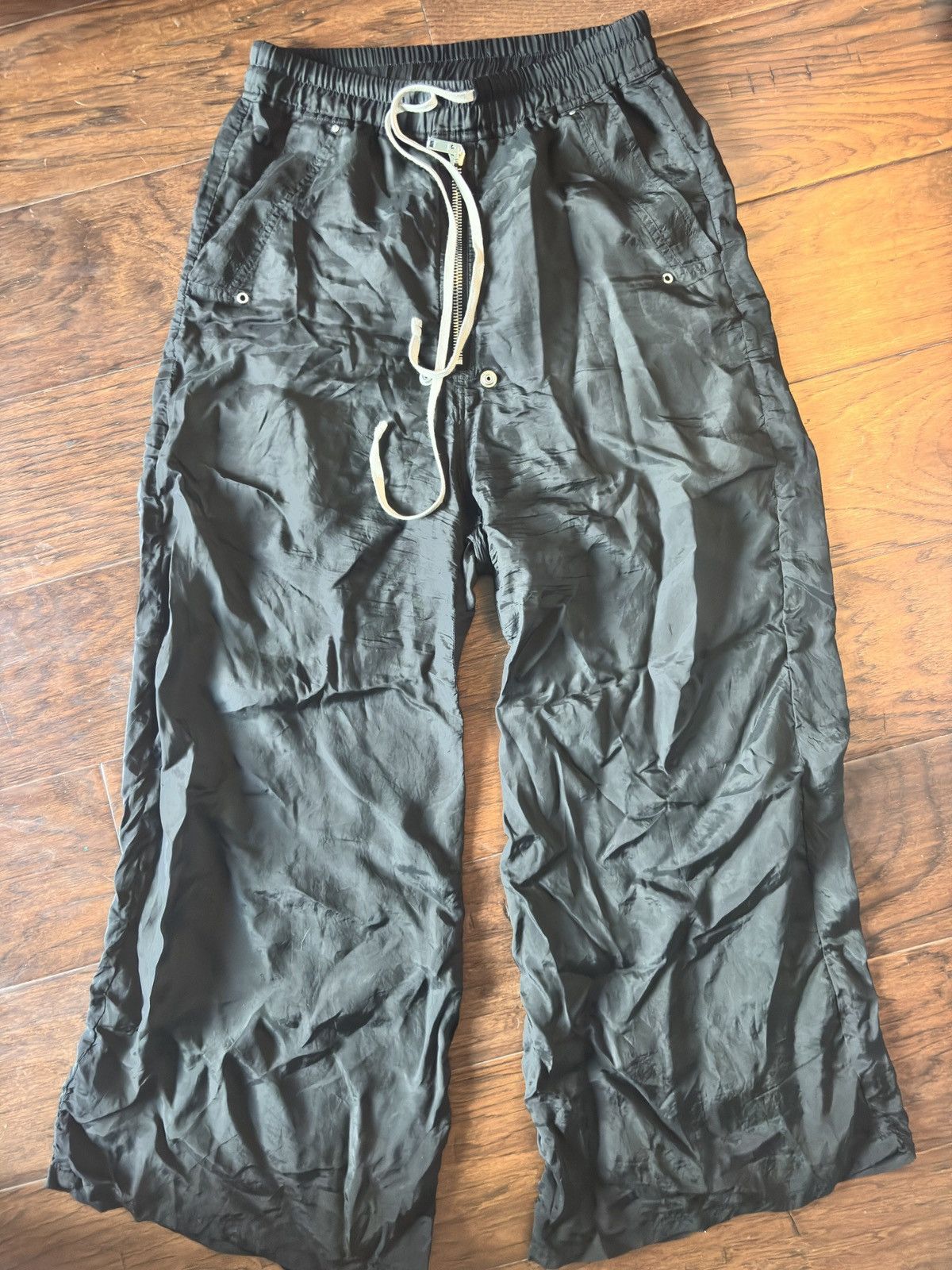 Rick Owens Rick FW24 wide bela pants in black cotton nylon Size US 36 / EU 52 - 2 Thumbnail