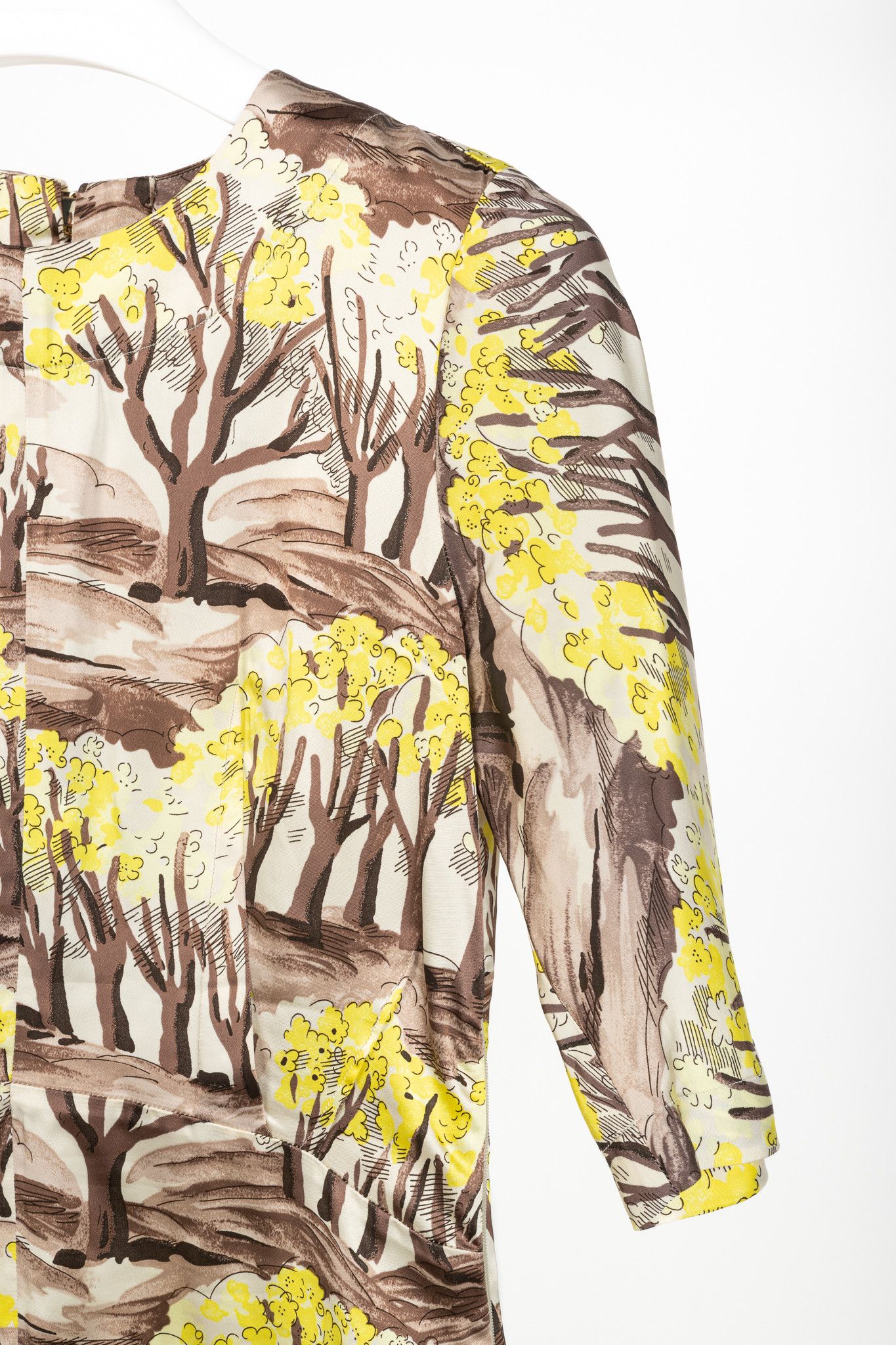 Marni Marni AW/13 Forest-Print Viscose 3/4-Sleeve Blouse Size XS / US 0-2 / IT 36-38 - 4 Thumbnail