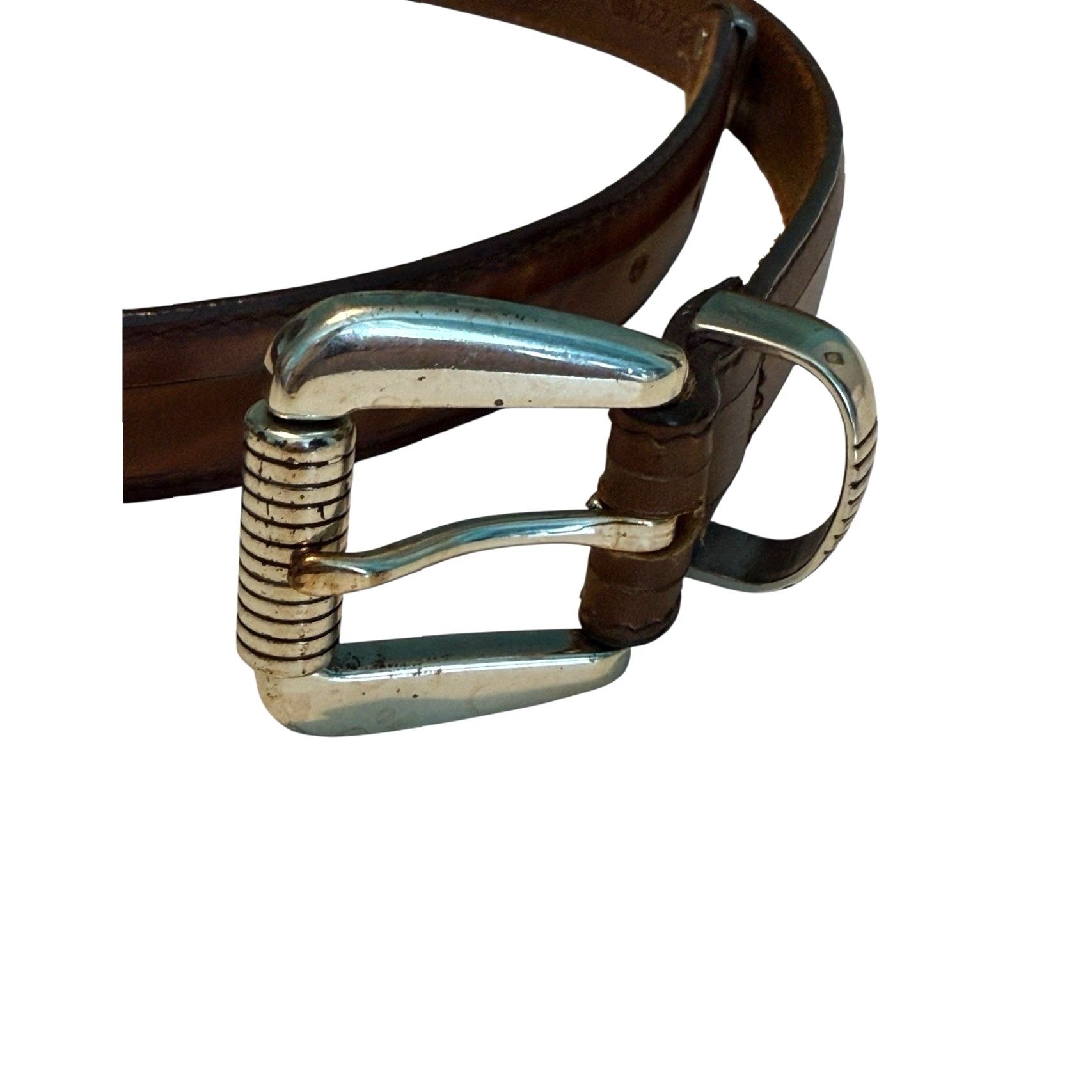 Vintage VINTAGE ONYX Unisex Belt Brown Leather 1" Width Size 32 Adult Men Women 1990s Size ONE SIZE - 3 Thumbnail