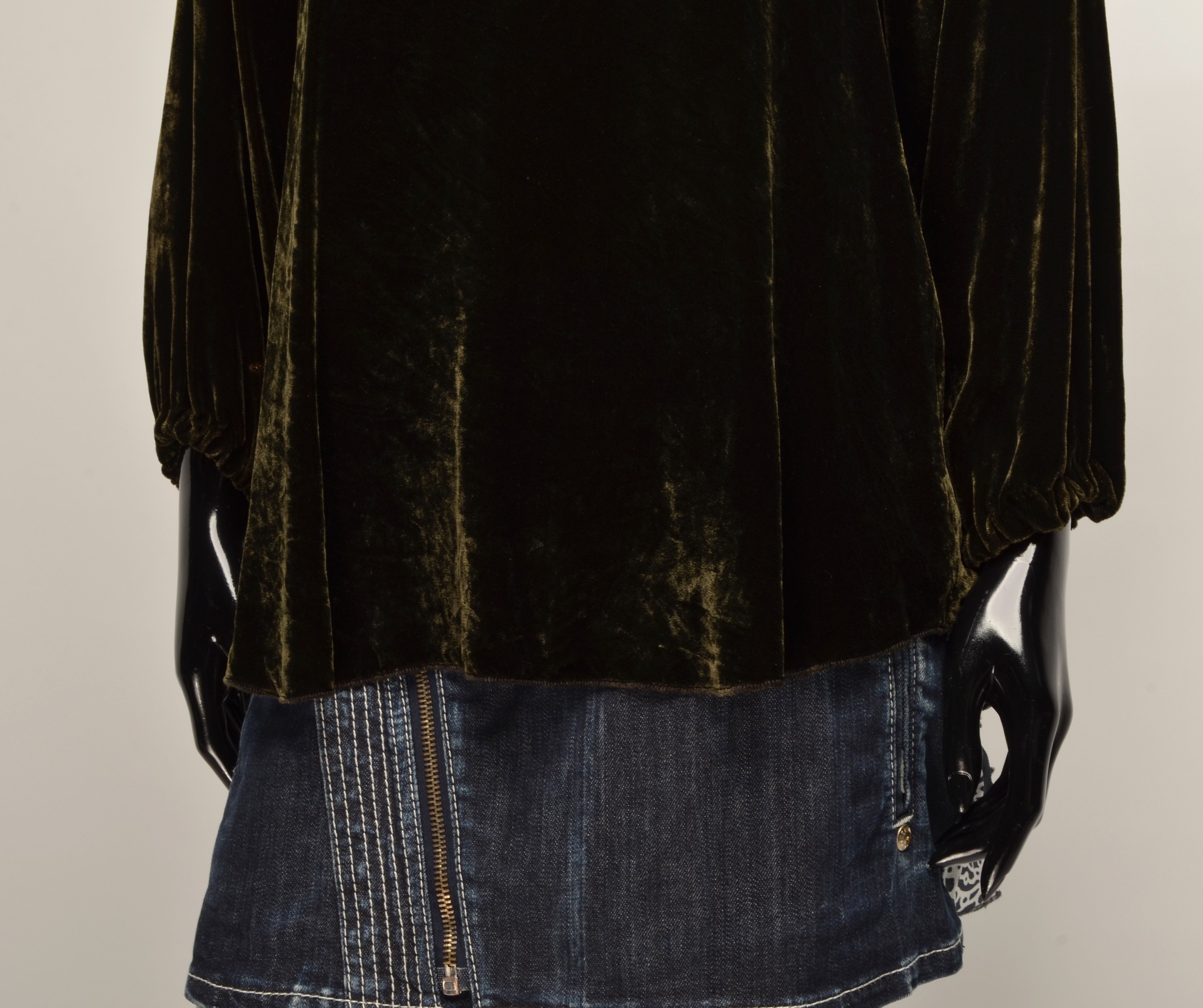Isabel Marant Etoile Dark Green Velour Blouse Top