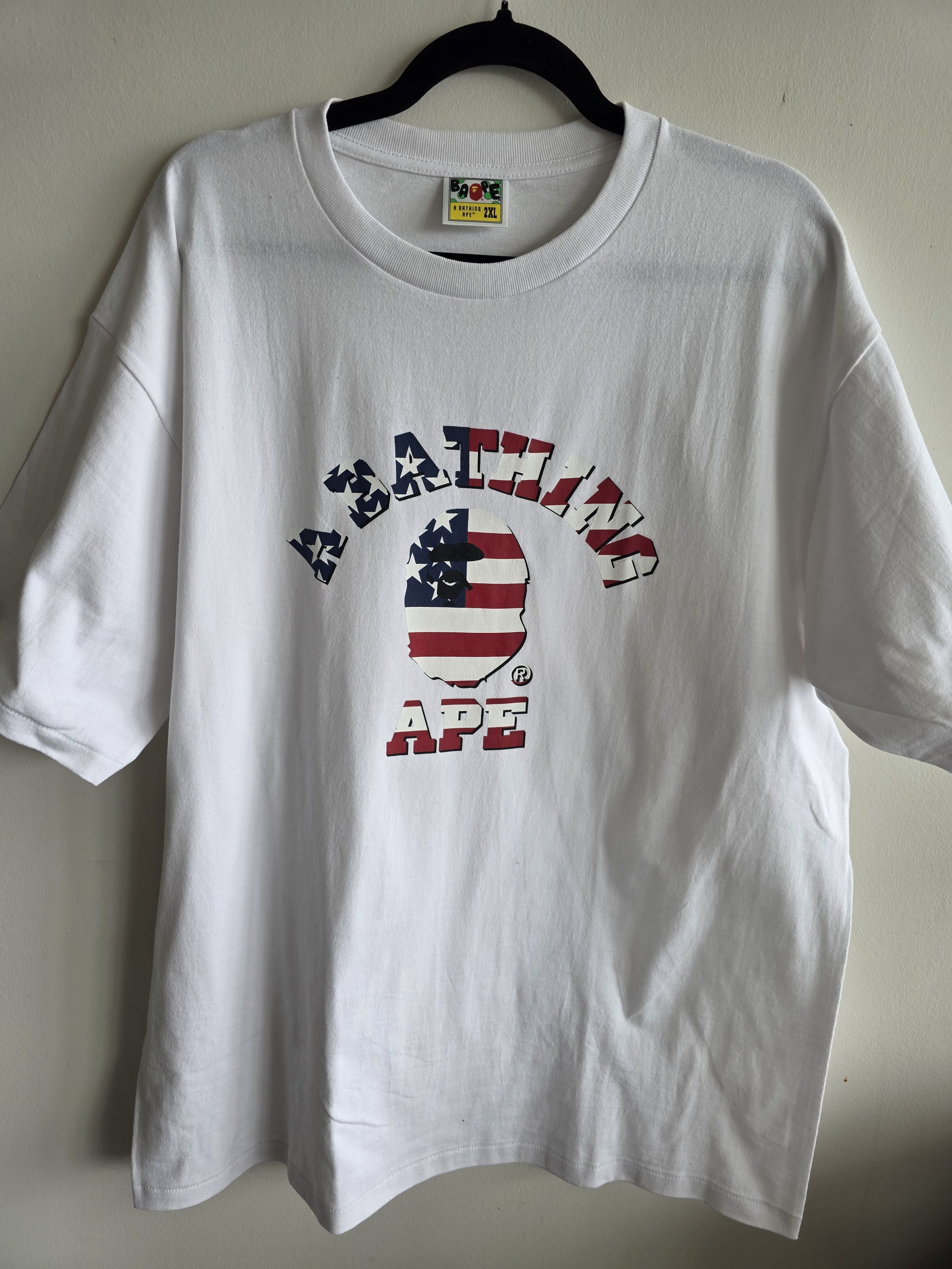 Bape Bape A Bathing Ape Head USA Flag Tee Size US XXL / EU 58 / 5 - 1 Thumbnail