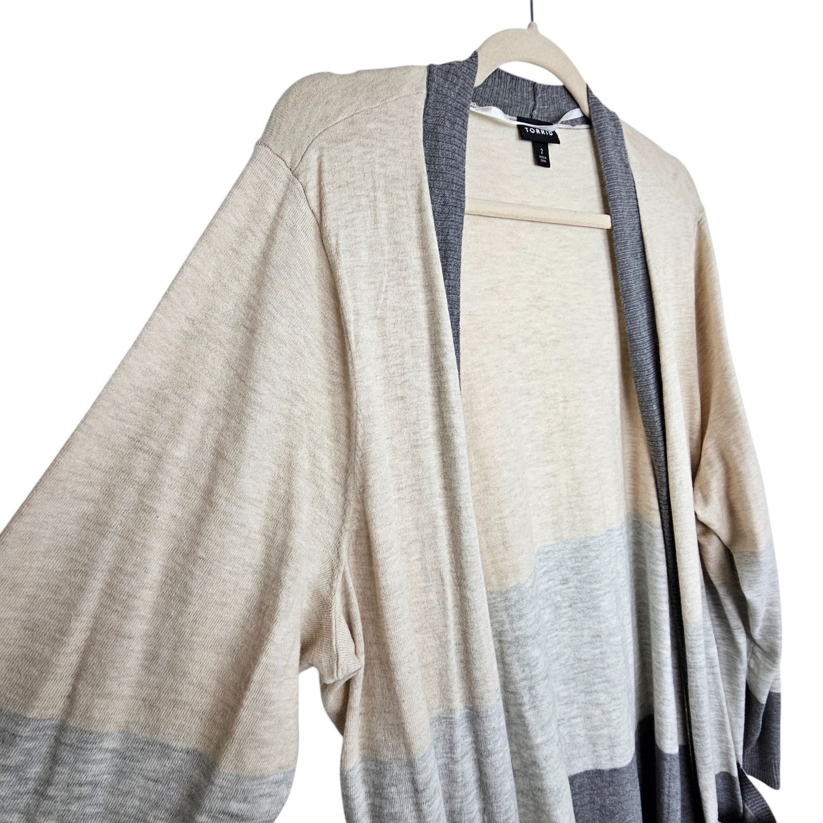 Torrid Torrid Colorblock Cardigan Sweater Open Front 2X Minimalist Size 3XL / US 20-22 - 7 Thumbnail
