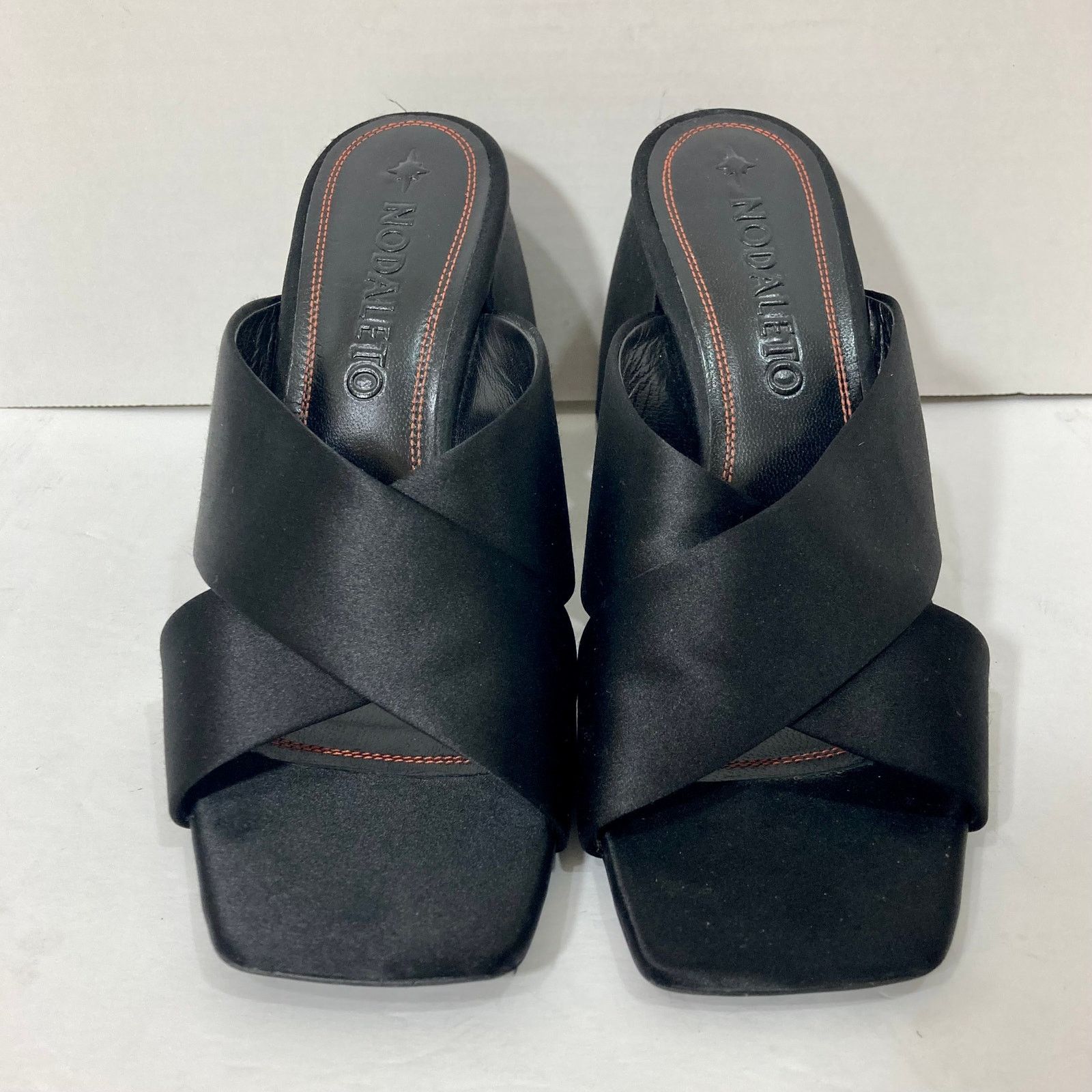 Nodaleto Nodaleto Bulla Banks Block Heel Sandals EU sz38 black satin Size US 8 / IT 38 - 3 Thumbnail