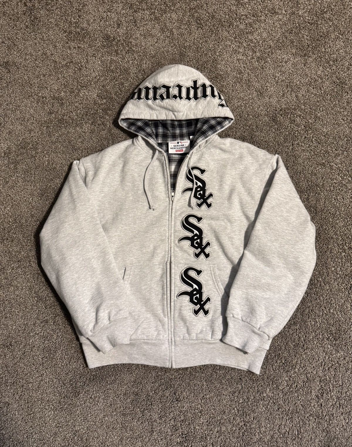 MLB × Supreme Supreme X Chicago White Sox Zip Up Hooded Sweatshirt
