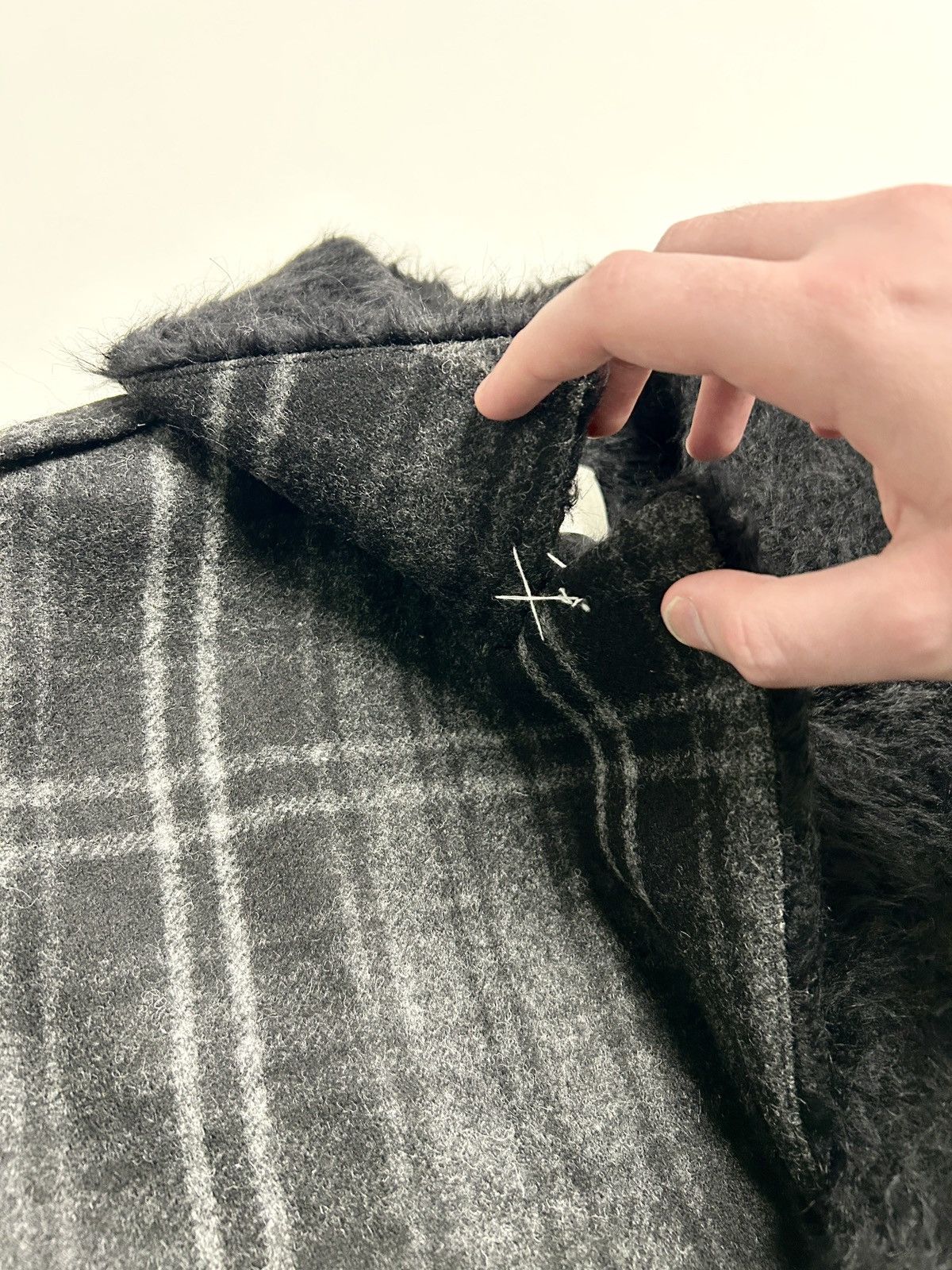 Saint Laurent Paris FW2019 Alpaca Wool Plaid Fur Coat Size US M / EU 48-50 / 2 - 9 Thumbnail