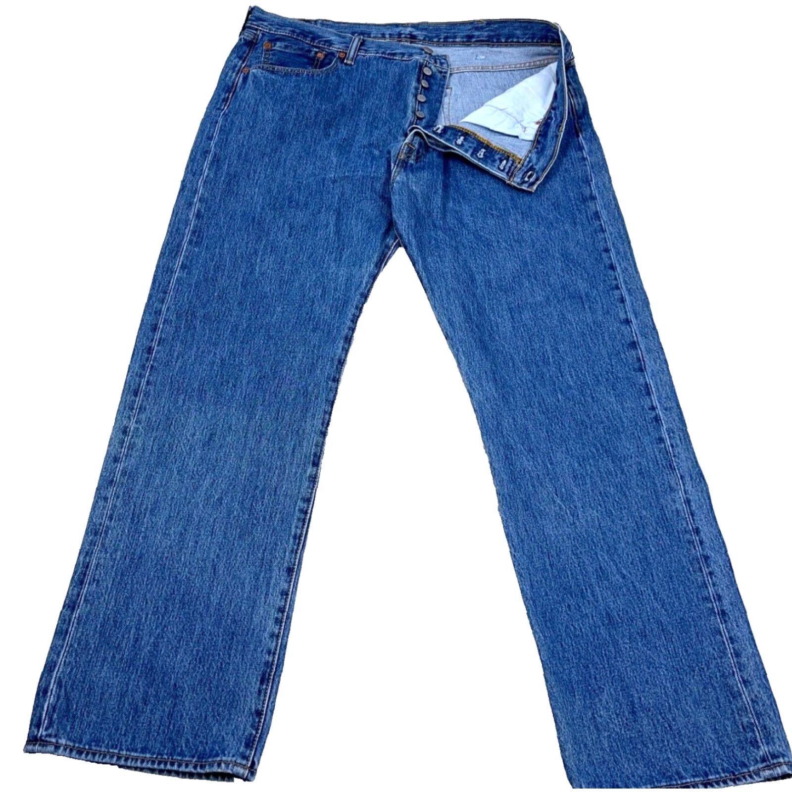 Levi's Levi's 501 Jeans Men 40x32 Straight Regular Medium Wash Blue Button Fly Size US 40 / EU 56 - 2 Thumbnail