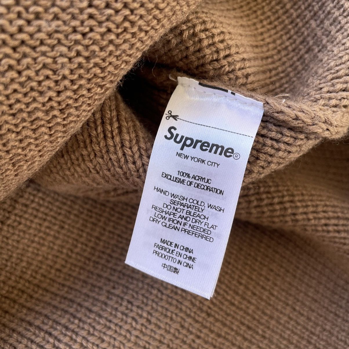 Supreme Supreme Sleeve Stripe Zip Up Sweater Dust Brown Size 