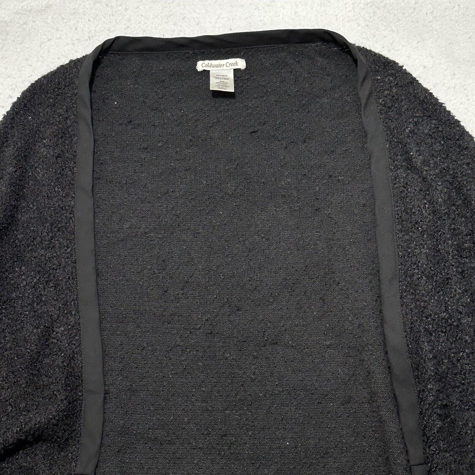 Coldwater Creek Coldwater Creek Wool Blend Cardigan Open Front Sweater Black Size ONE SIZE - 2 Thumbnail