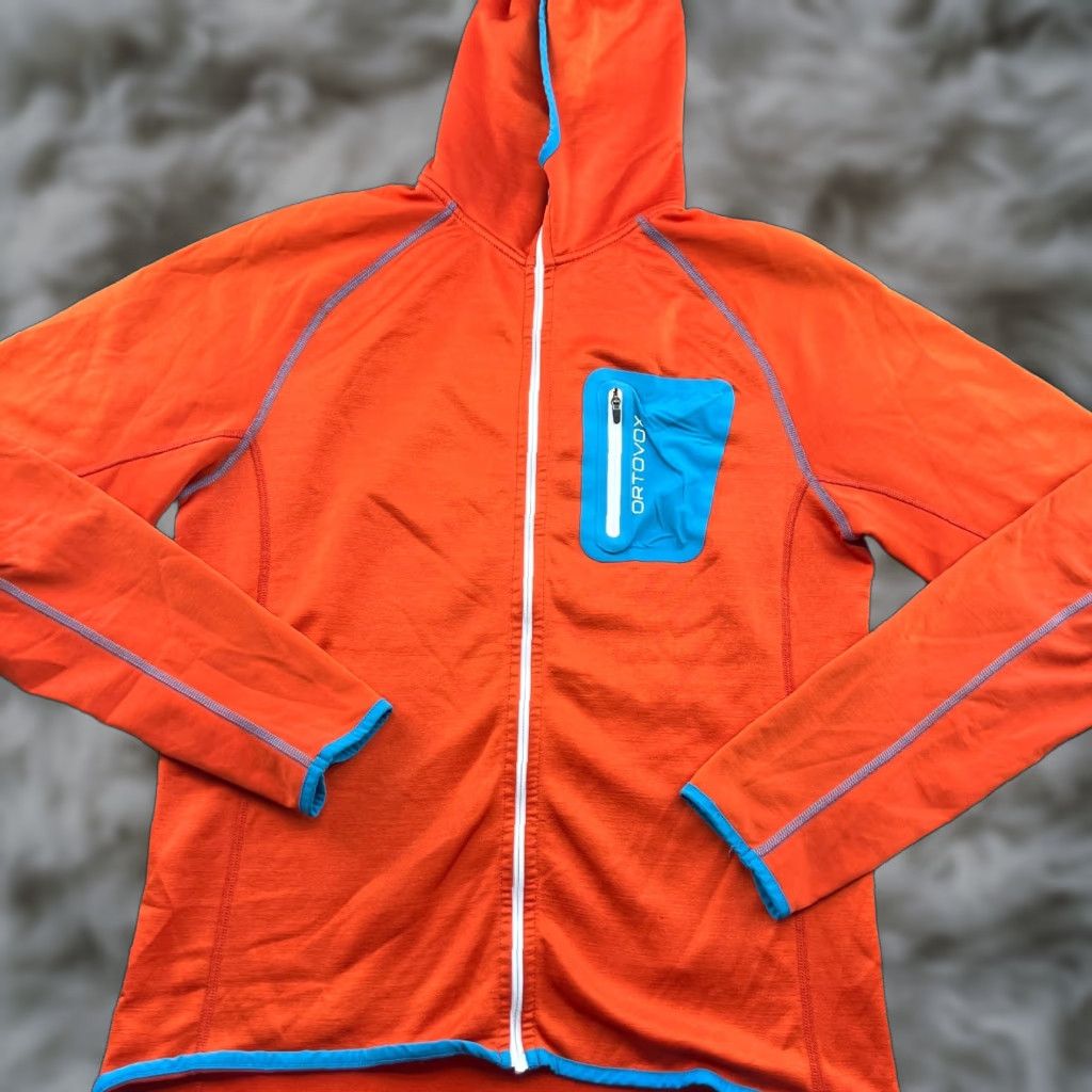 ORTOVOX Ortovox Jacket Mens Large Merino Inside Full Zip Orange Hooded Softshell Track Jacket Mens L Orange Merino Inside Full Zip Hooded Softshell Size US L / EU 52-54 / 3 - 1 Thumbnail