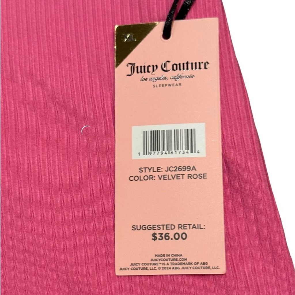 Juicy Couture Juicy Couture Velvet Rose Ribbed Bling Logo Shorts SZ XL Size 30" / US 8 / IT 44 - 2 Thumbnail