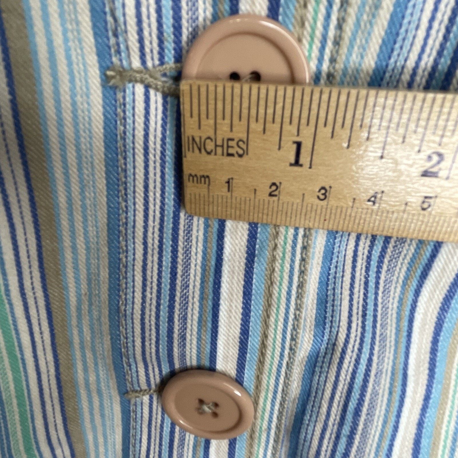 Other KIM ROGERS size L Denim Jacket BLUE GREEN Striped COTTON Size L / US 10 / IT 46 - 7 Thumbnail