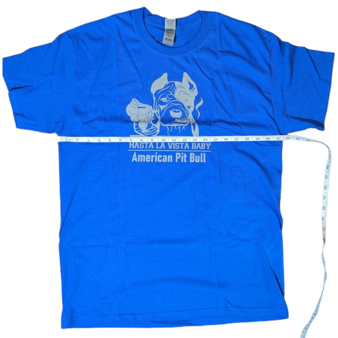 Vintage Hasta la Vista Baby - American Pit bull on Men's T-Shirt Size US L / EU 52-54 / 3 - 2 Thumbnail