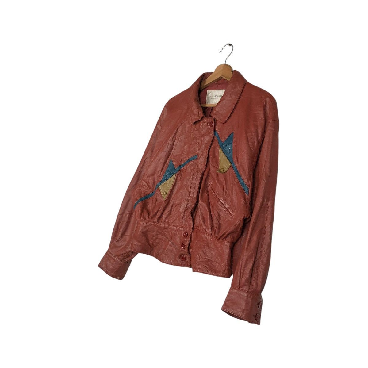 Japanese Brand 🔥VINTAGE BIKER LEATHER JACKET LA HATHOR ISSEY MIYAKE Size US M / EU 48-50 / 2 - 4 Thumbnail