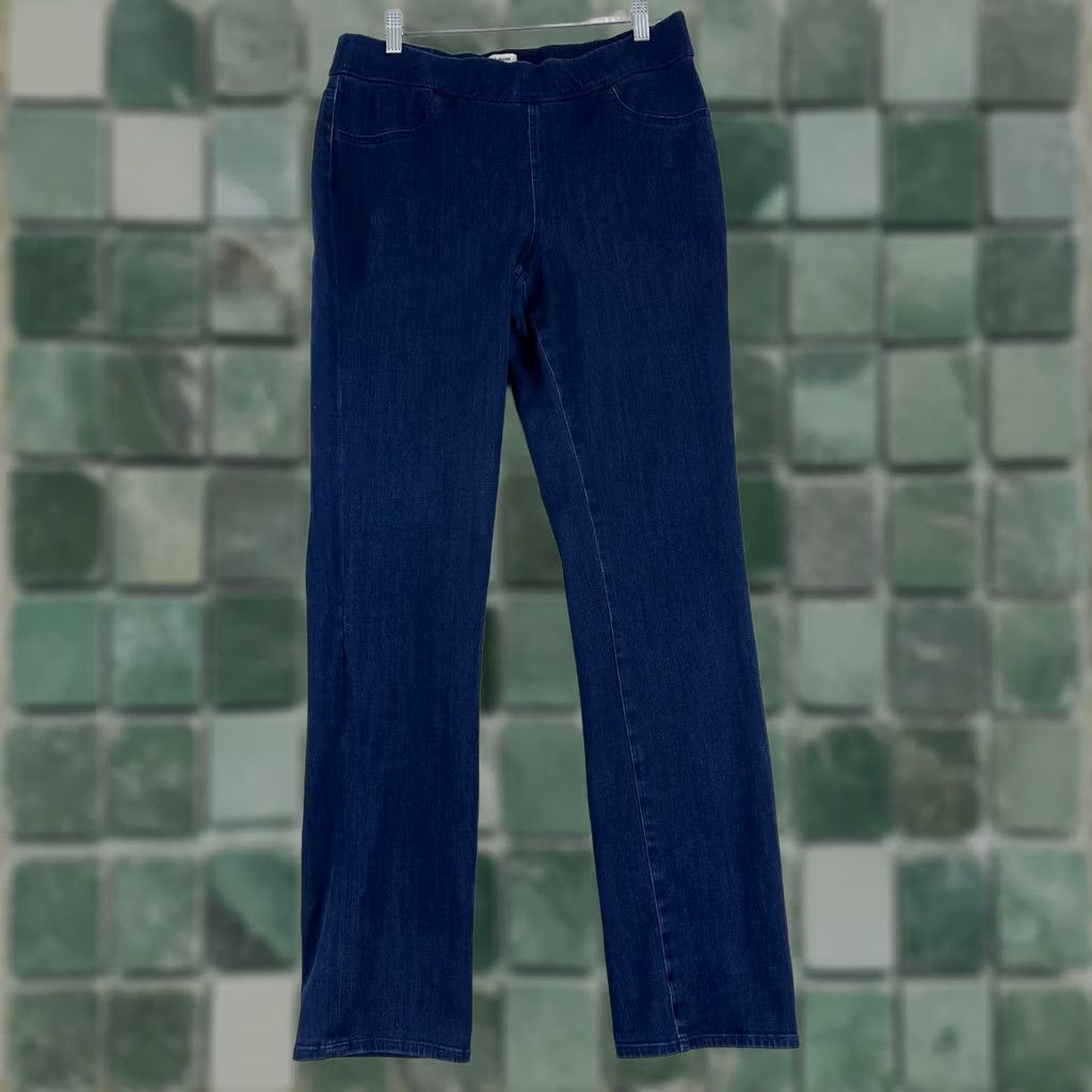 Vintage L.L. Bean Jeans Women Size 12 M/T Blue Denim Classic Fit Pull On Stretch Jegging Size 34" / US 12 / IT 48 - 1 Thumbnail