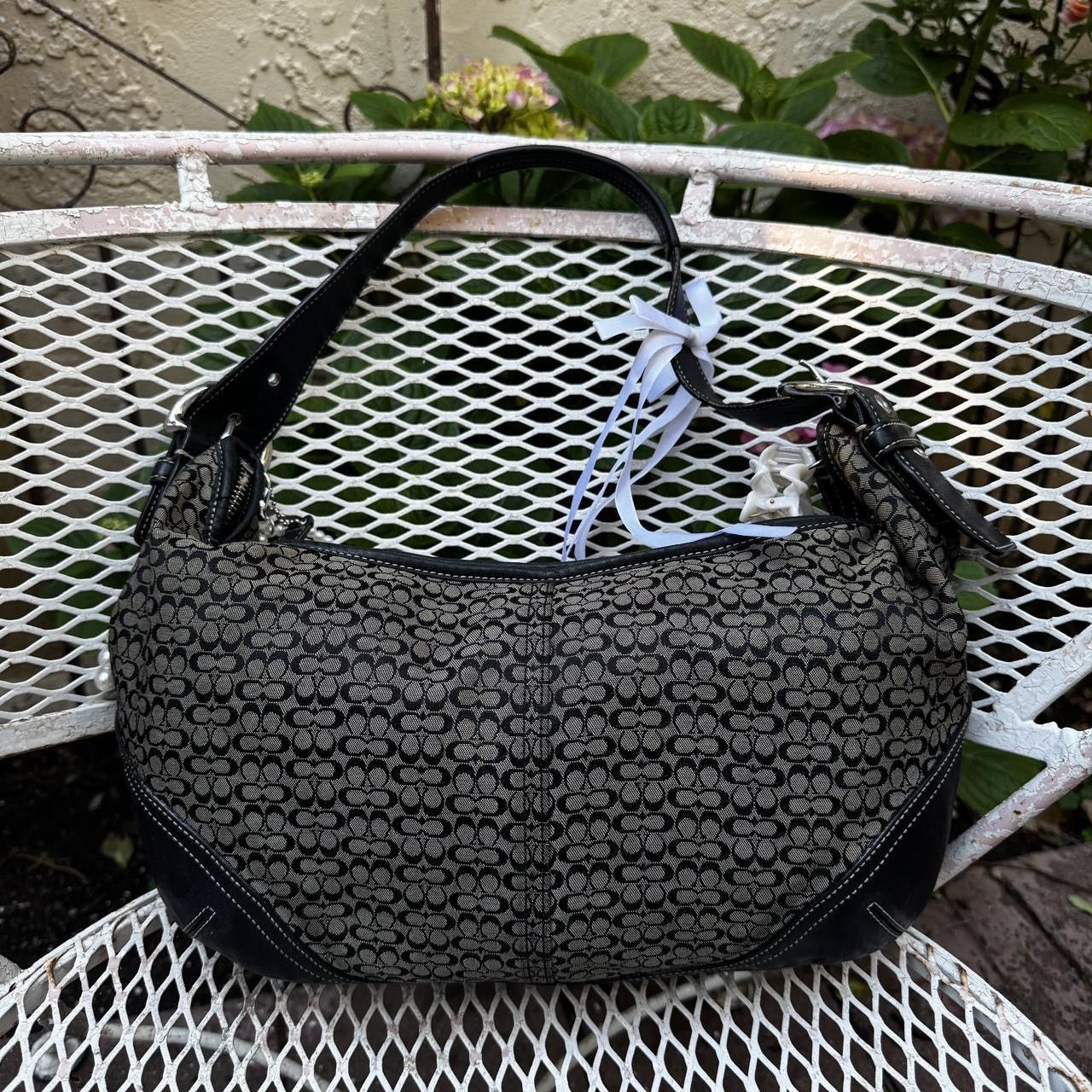 Coach Y2K Black Coach Monogramed Slouchy Hobo Bag Size ONE SIZE - 2 Thumbnail