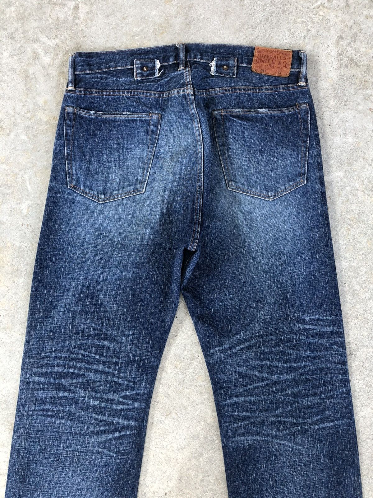 RRL Ralph Lauren Vintage Double RL 081 Selvedge Denim Buckle Back Distressed Size US 34 / EU 50 - 8 Thumbnail