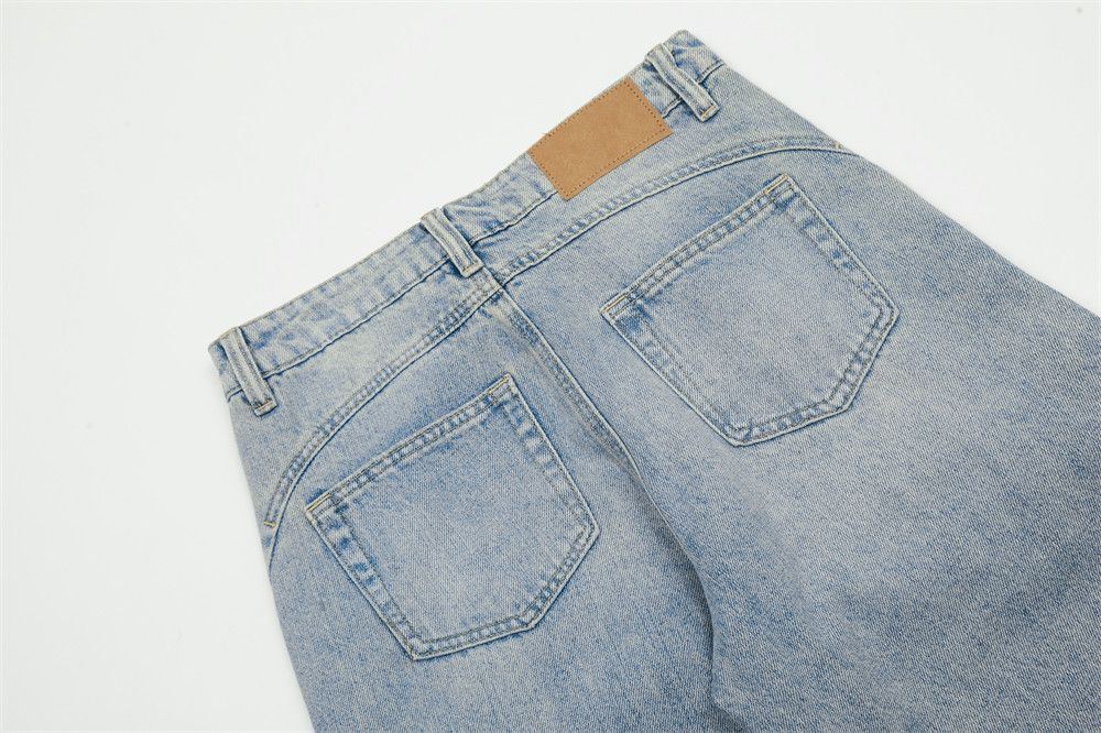 Japanese Brand × Jean American punk loose patchwork ripped raw edge straight jeans Size US 32 / EU 48 - 5 Thumbnail