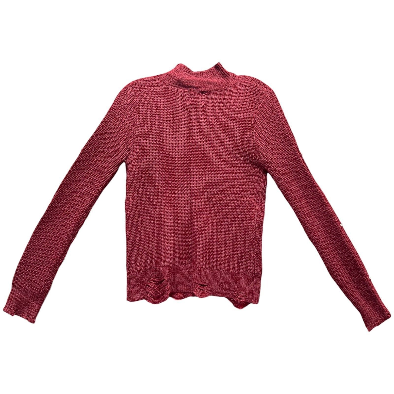 Other FCT With Love - Women's Crochet Long Sleeve Blouse - Burgund Size M / US 6-8 / IT 42-44 - 2 Thumbnail
