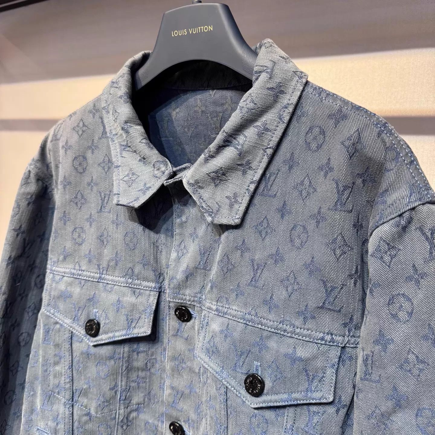 Louis Vuitton Louis Vuitton Monogram Gray Blue Denim Jacket Size 52 NWT Size US L / EU 52-54 / 3 - 4 Thumbnail