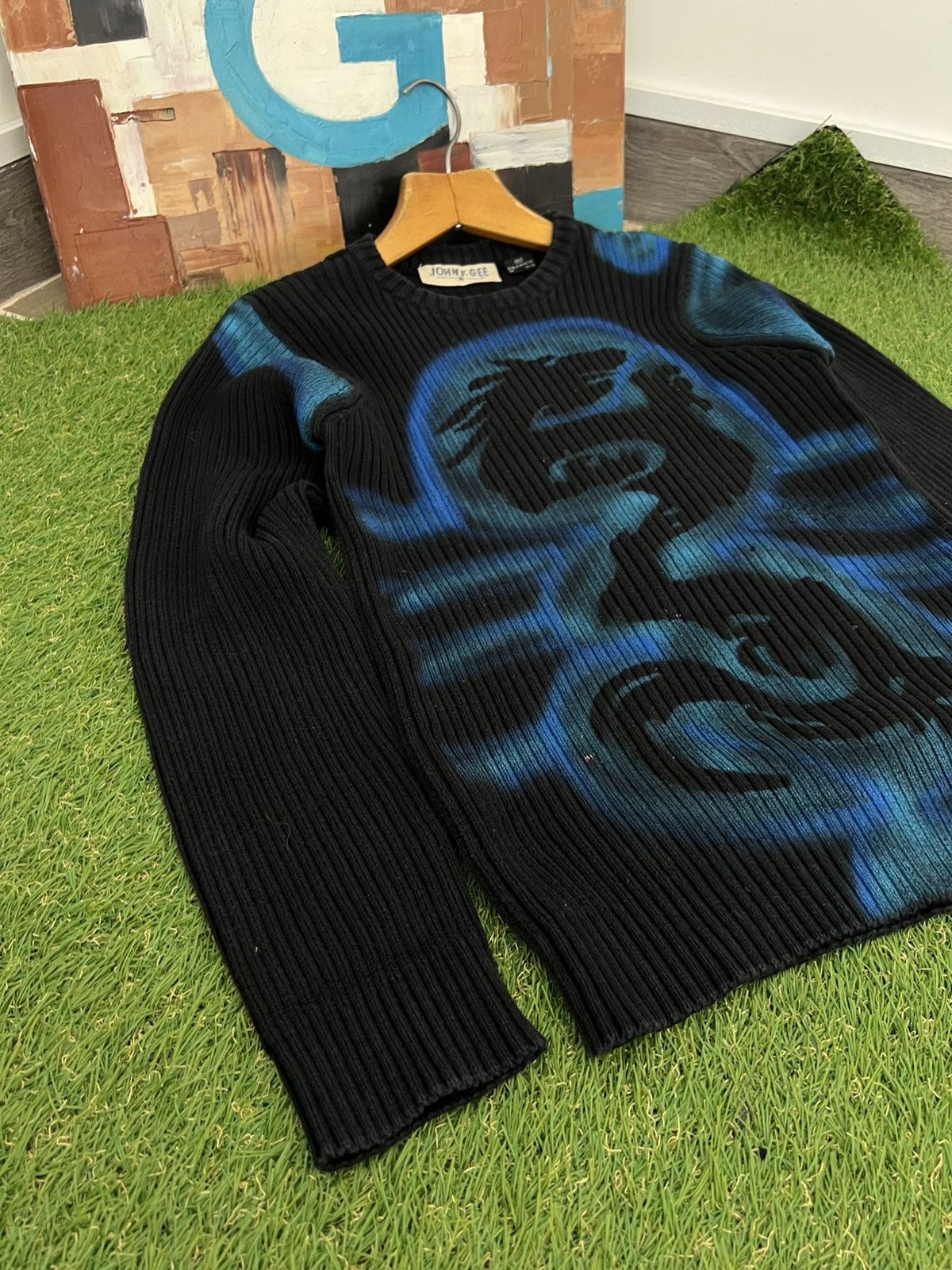 Japanese Brand Vintage Diesel Style Ribbed Knitted Dragon Sweater Japanese Size US S / EU 44-46 / 1 - 5 Thumbnail