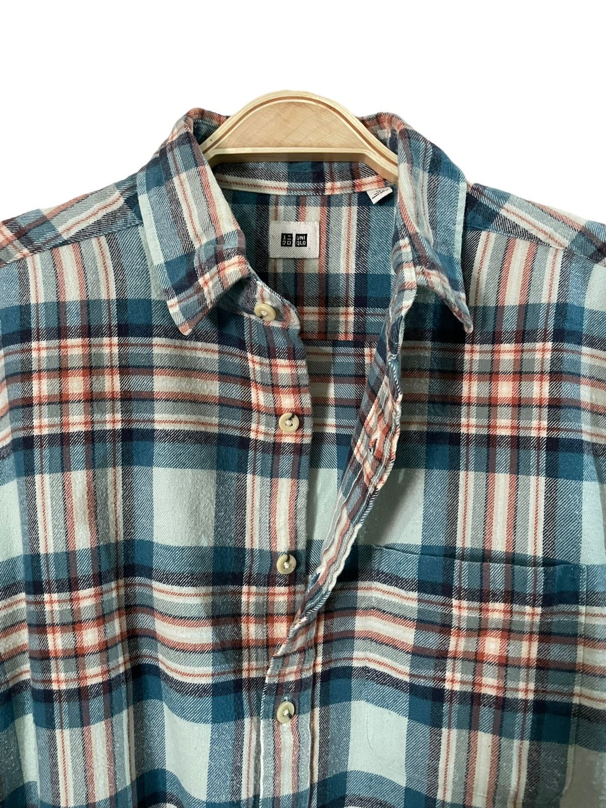 Japanese Brand × Uniqlo Vintage Uniqlo Travis Scott Style Tartan Plaid Flannel Size US M / EU 48-50 / 2 - 8 Thumbnail