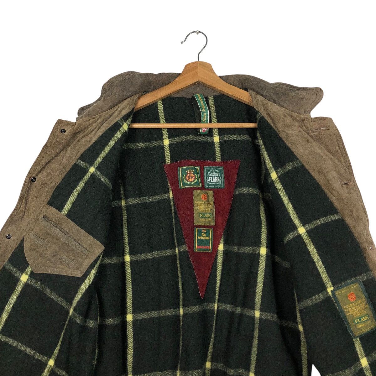 Issey Miyake 📌Vintage Genuine Leather Jacket Flare Blanket Tartan Design Size US M / EU 48-50 / 2 - 15 Thumbnail