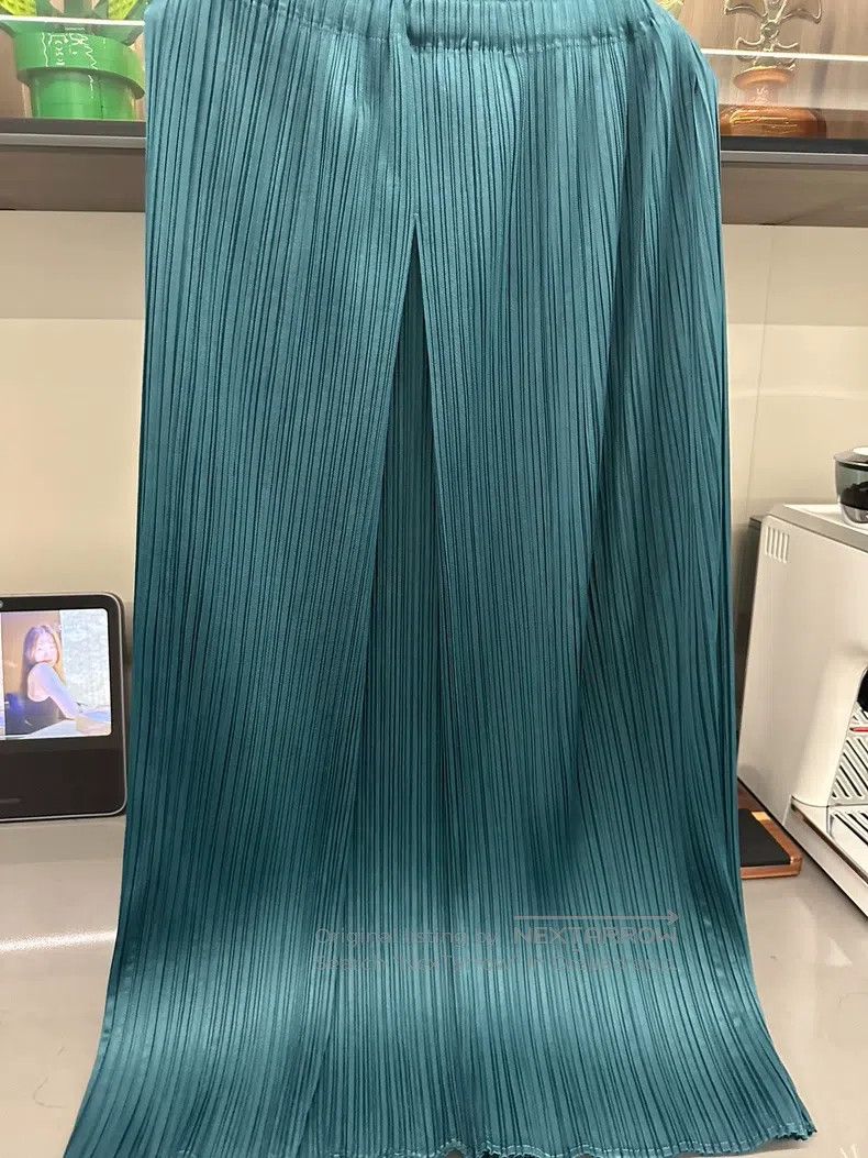 Issey Miyake Issey Miyake Ruffle Skirt Peacock Blue Green Size 31" - 3 Thumbnail