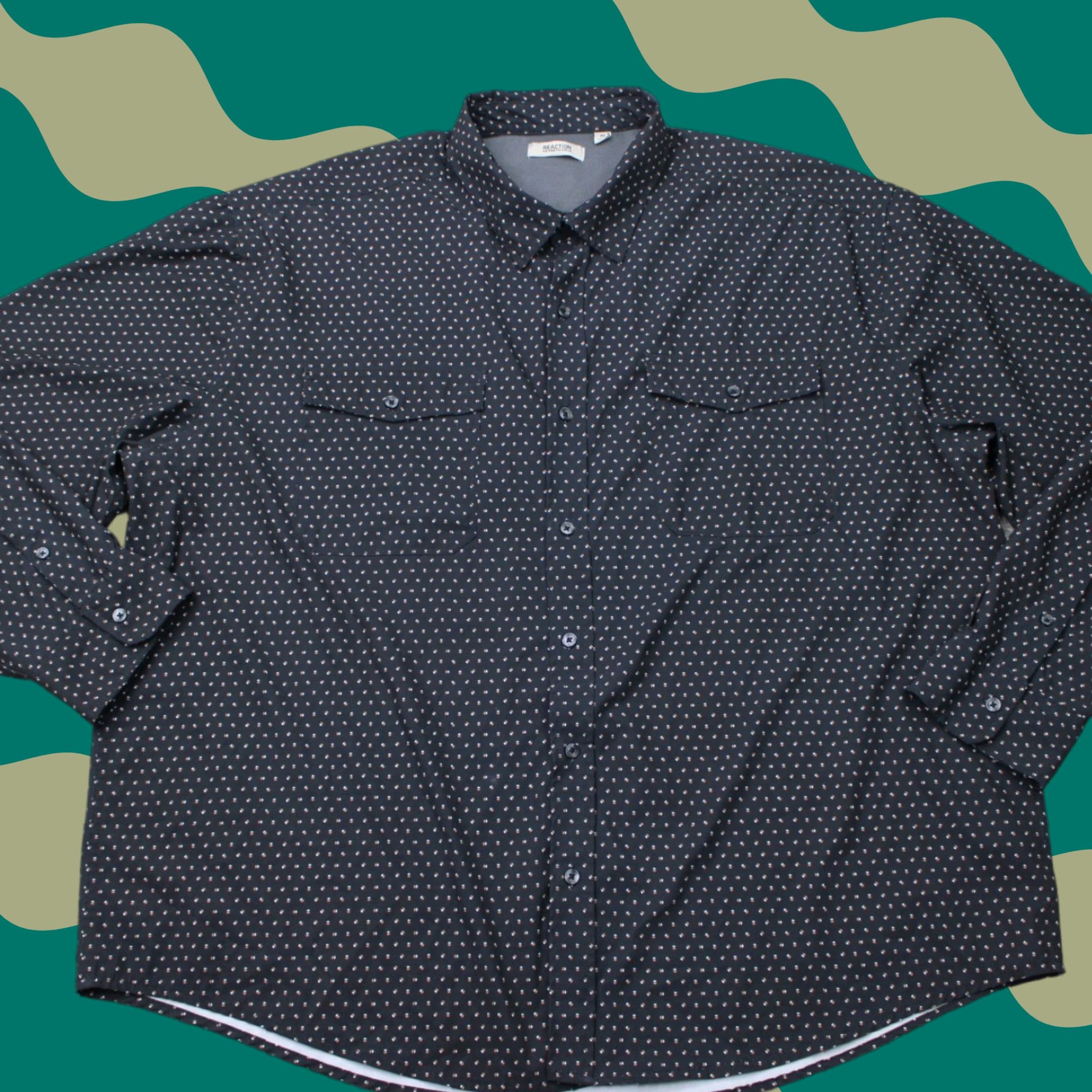 Kenneth Cole Kenneth Cole Shirt Mens 4XL Black Geometric Mobility Woven Stretch L/S Size US XXL / EU 58 / 5 - 1 Thumbnail