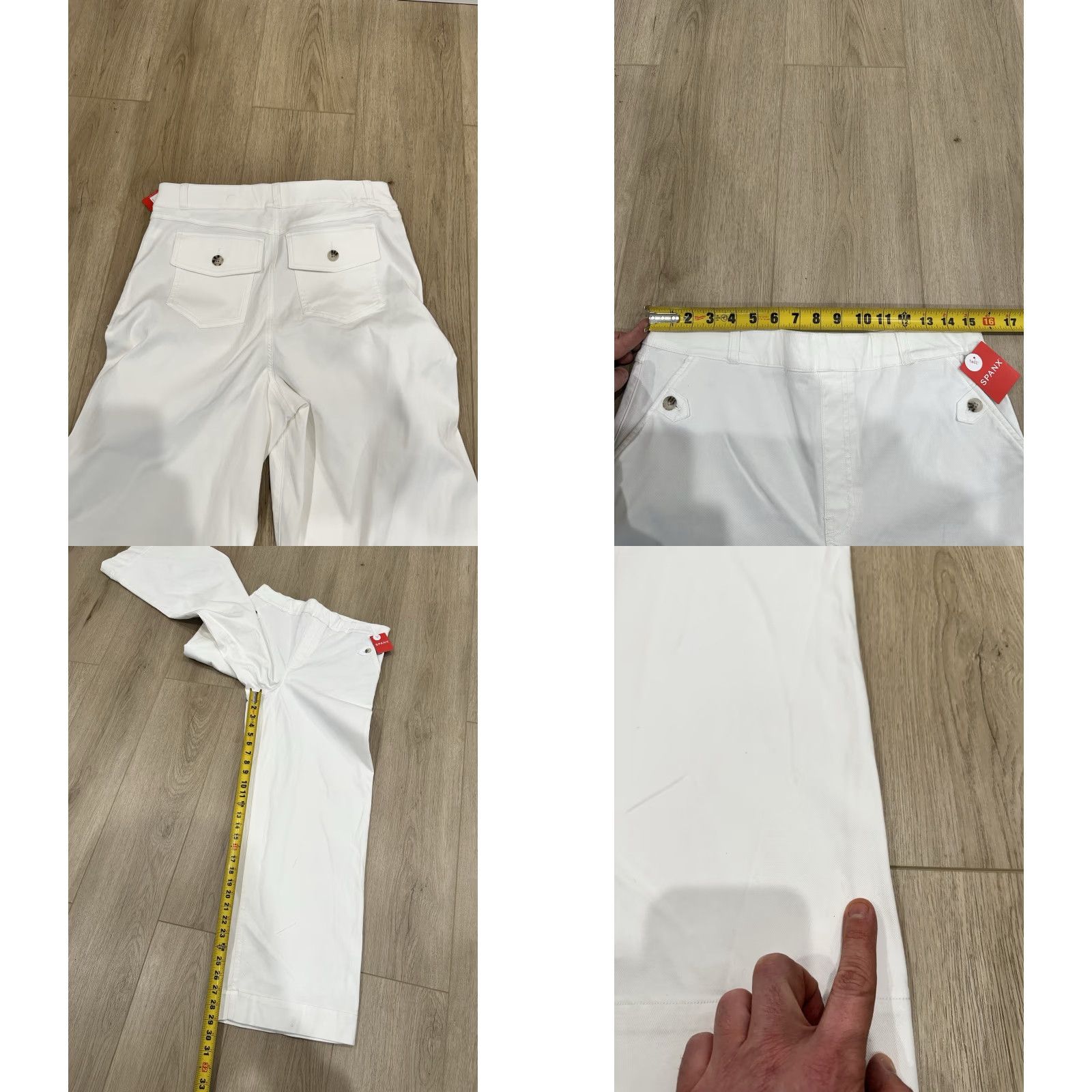Spanx NWT Spanx Pants Cropped Wide-Leg Pull On Twill Cotton Blend XL Tall White Size 40" / US 18 - 9 Thumbnail
