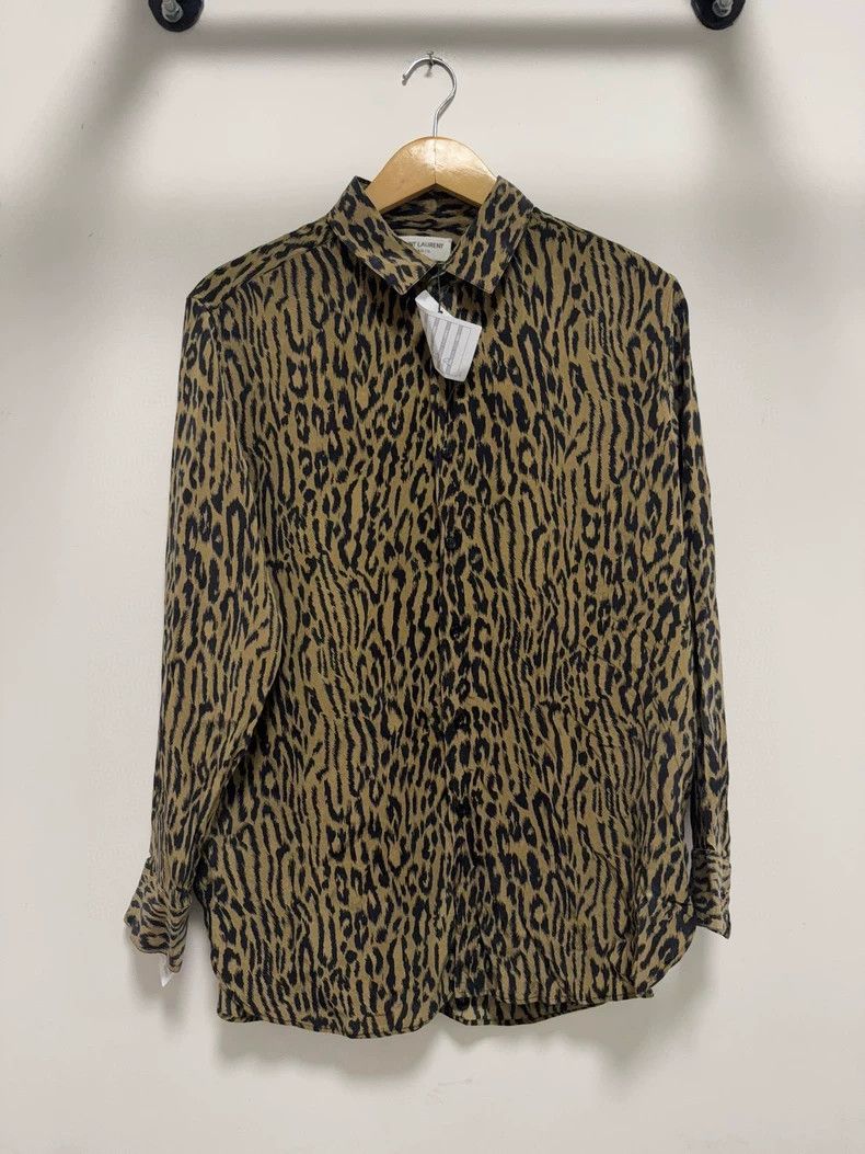 Saint Laurent Paris Saint Laurent Leopard Print Shirt - dmc Size US M / EU 48-50 / 2 - 1 Thumbnail