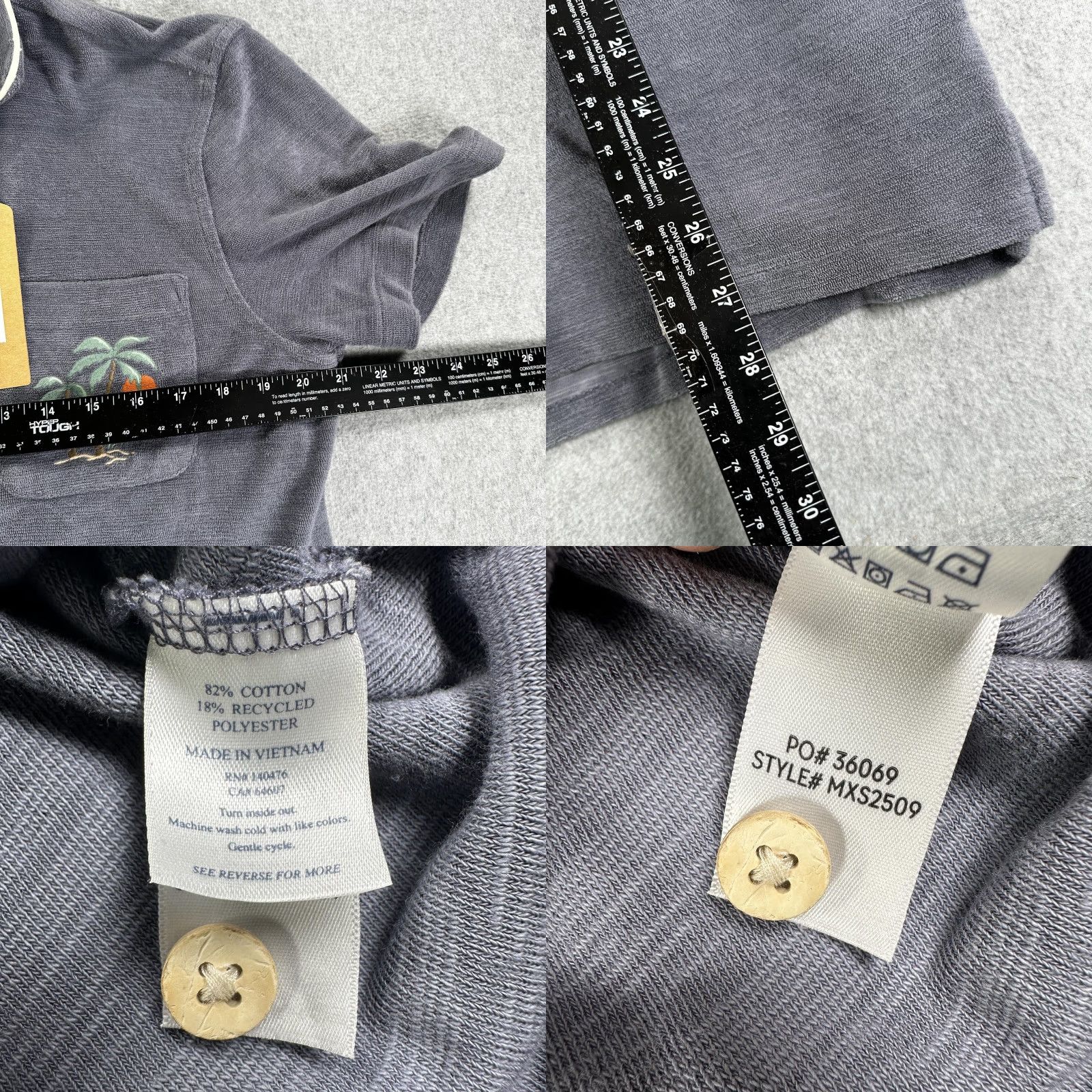 Faherty Faherty Cabana Towel Terry Shirt Mens Small Gray Short Sleeve Button-Up Collared Casual Beach Vacation Vintage No (omit if needed) Size US S / EU 44-46 / 1 - 8 Thumbnail
